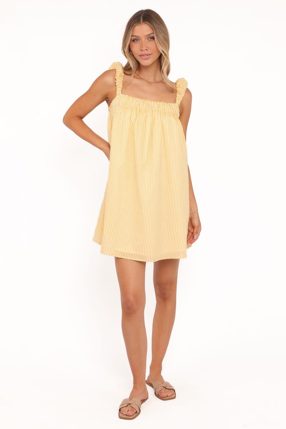 Helia Mini Dress in Mango Stripe – view 3 of 8