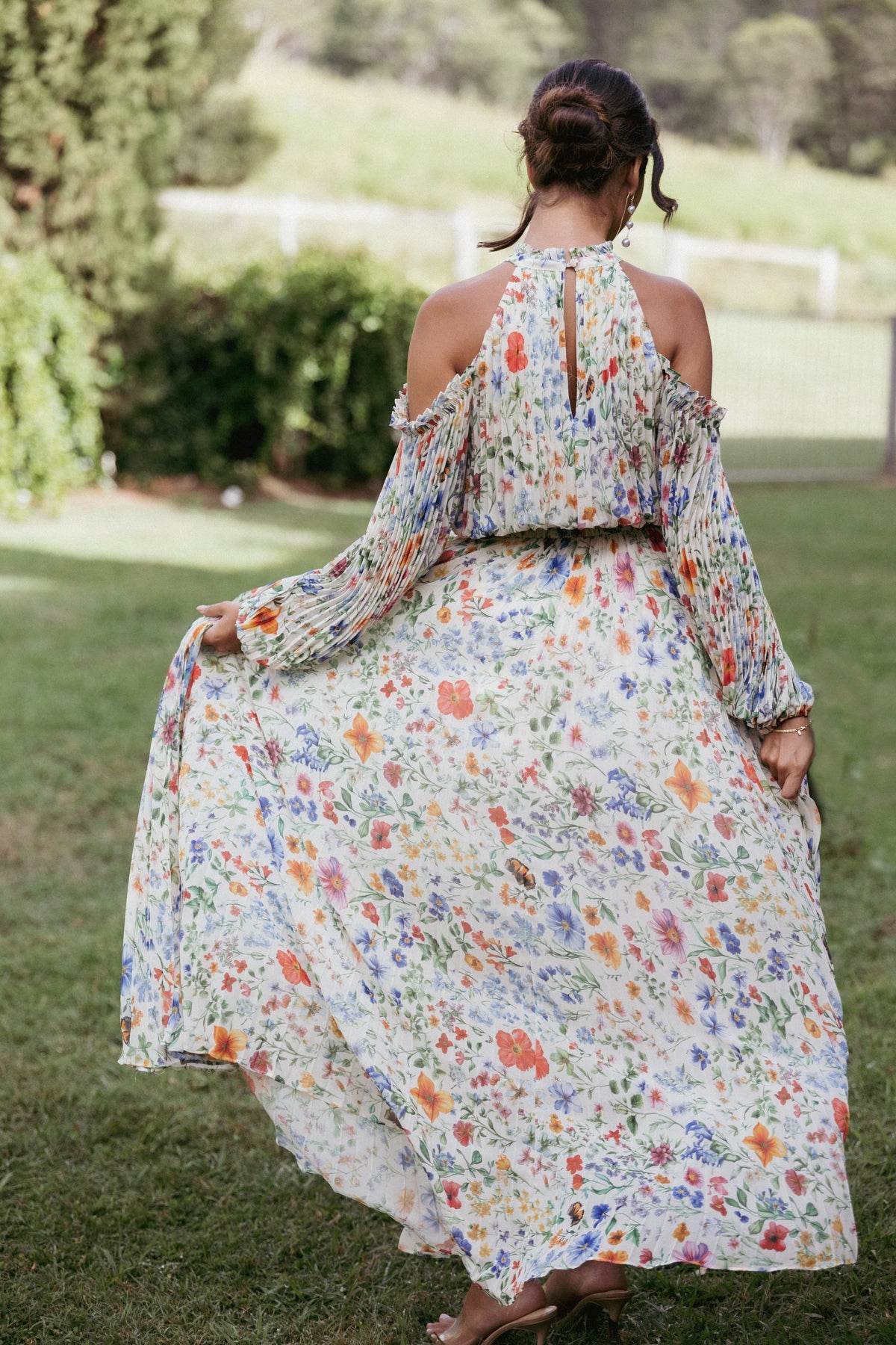 Hilary Pleated Maxi Dress in Garden Floral – view 9 of 9