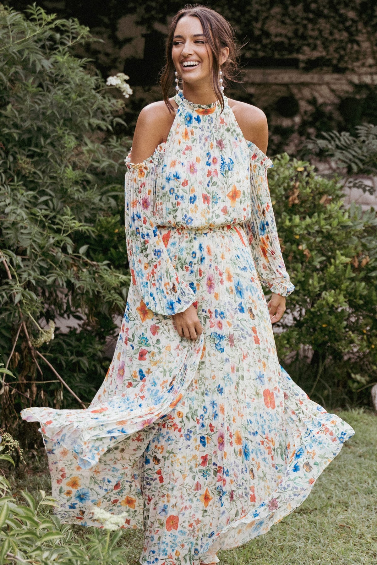 Hilary Pleated Maxi Dress in Garden Floral – view 1 of 9