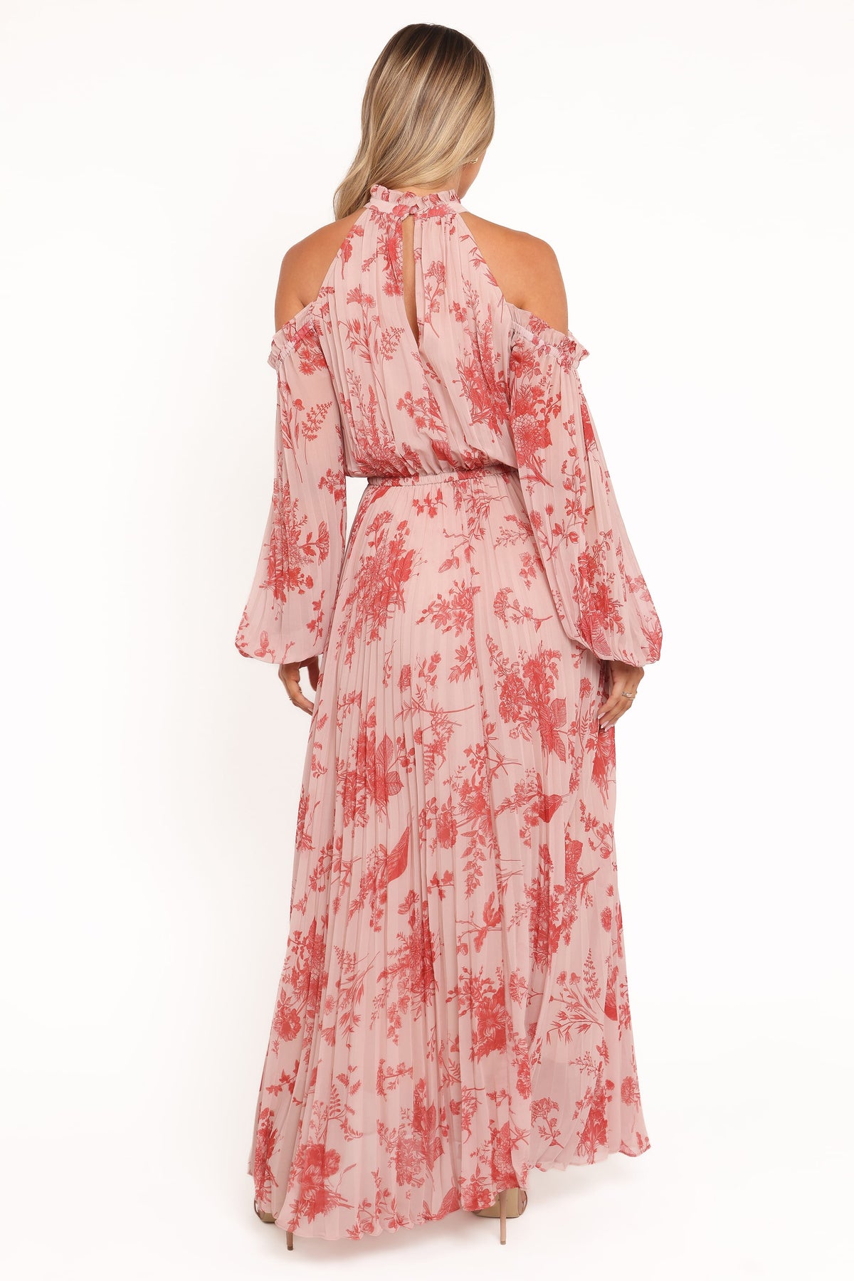 Hilary Pleated Maxi Dress in Red Floral – view 5 of 9