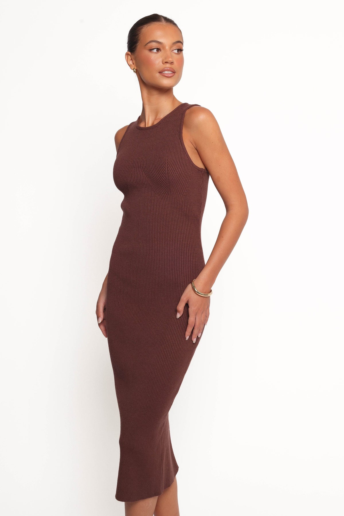 Hollis Midi Dress in Chocolate – view 1 of 6