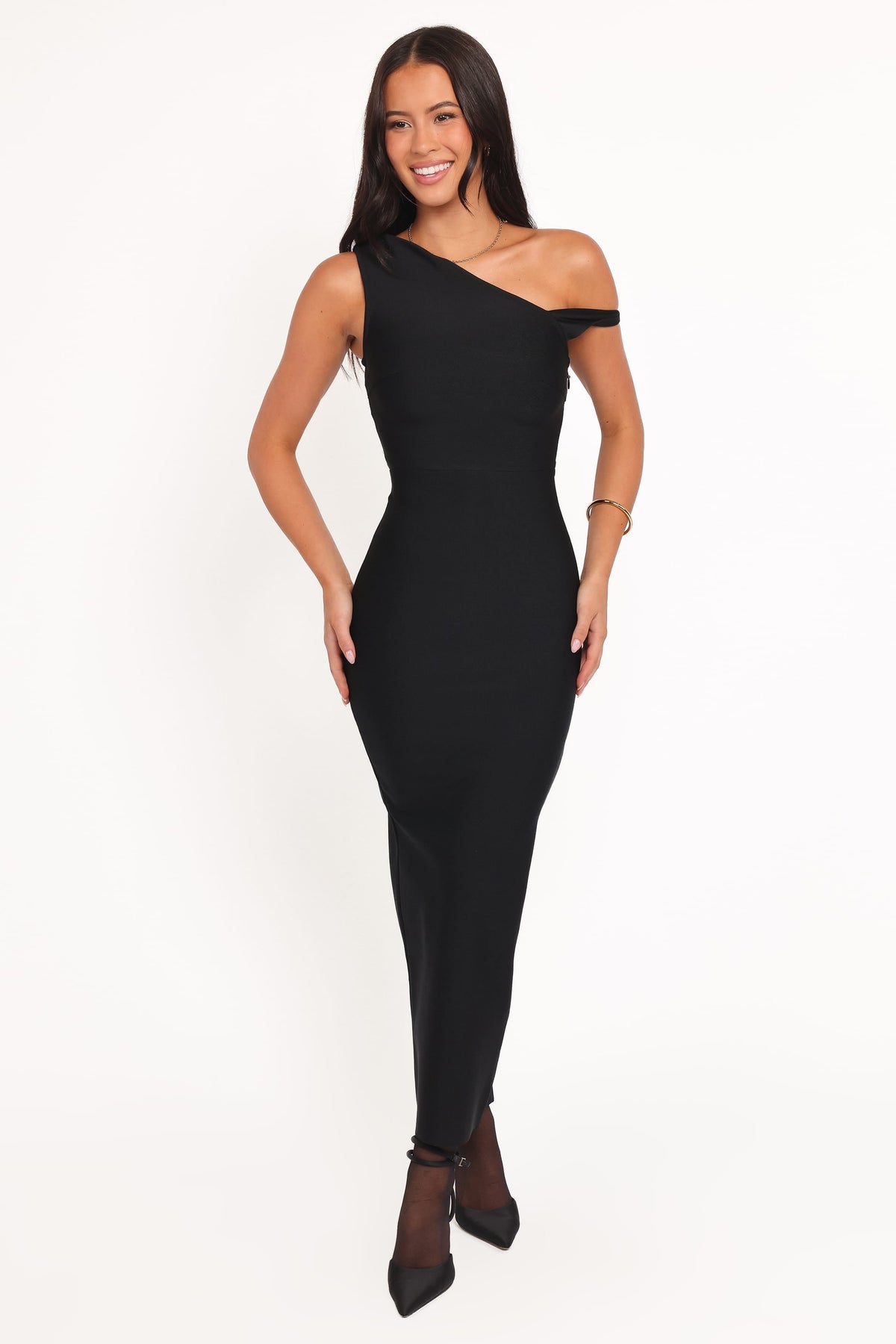 Hudson Off Shoulder Midi Dress in Black – view 4 of 6