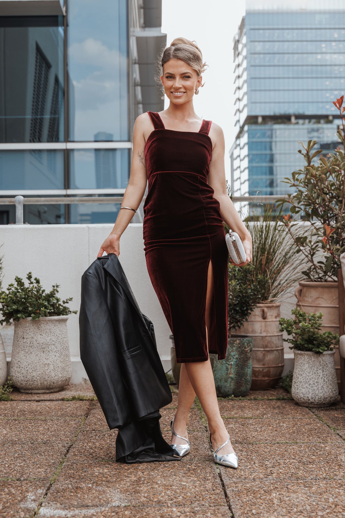 Hyatt Dress in Burgundy – view 1 of 9