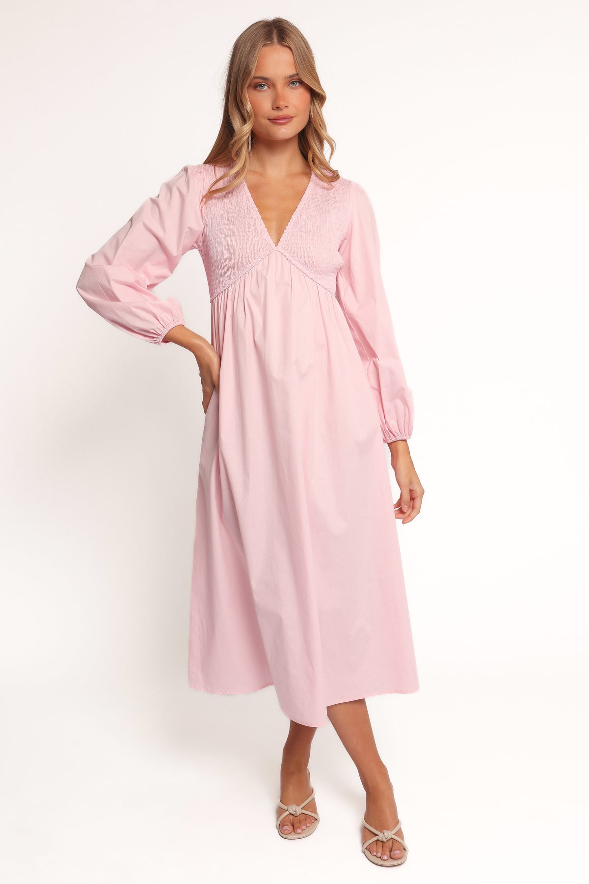 Ilyana Long Sleeve Maxi Dress in Pink – view 2 of 8
