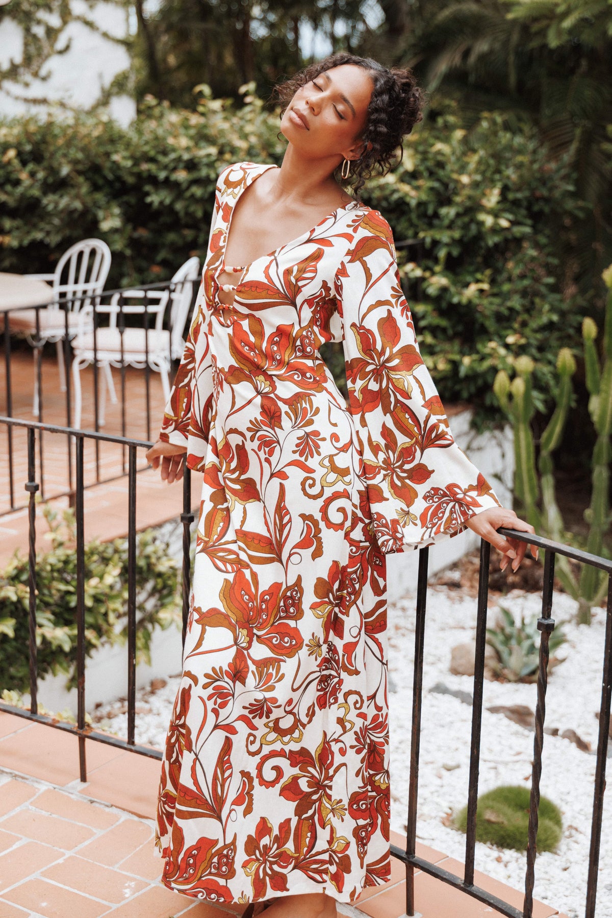 Inala Maxi Dress in Brown Floral – view 1 of 8