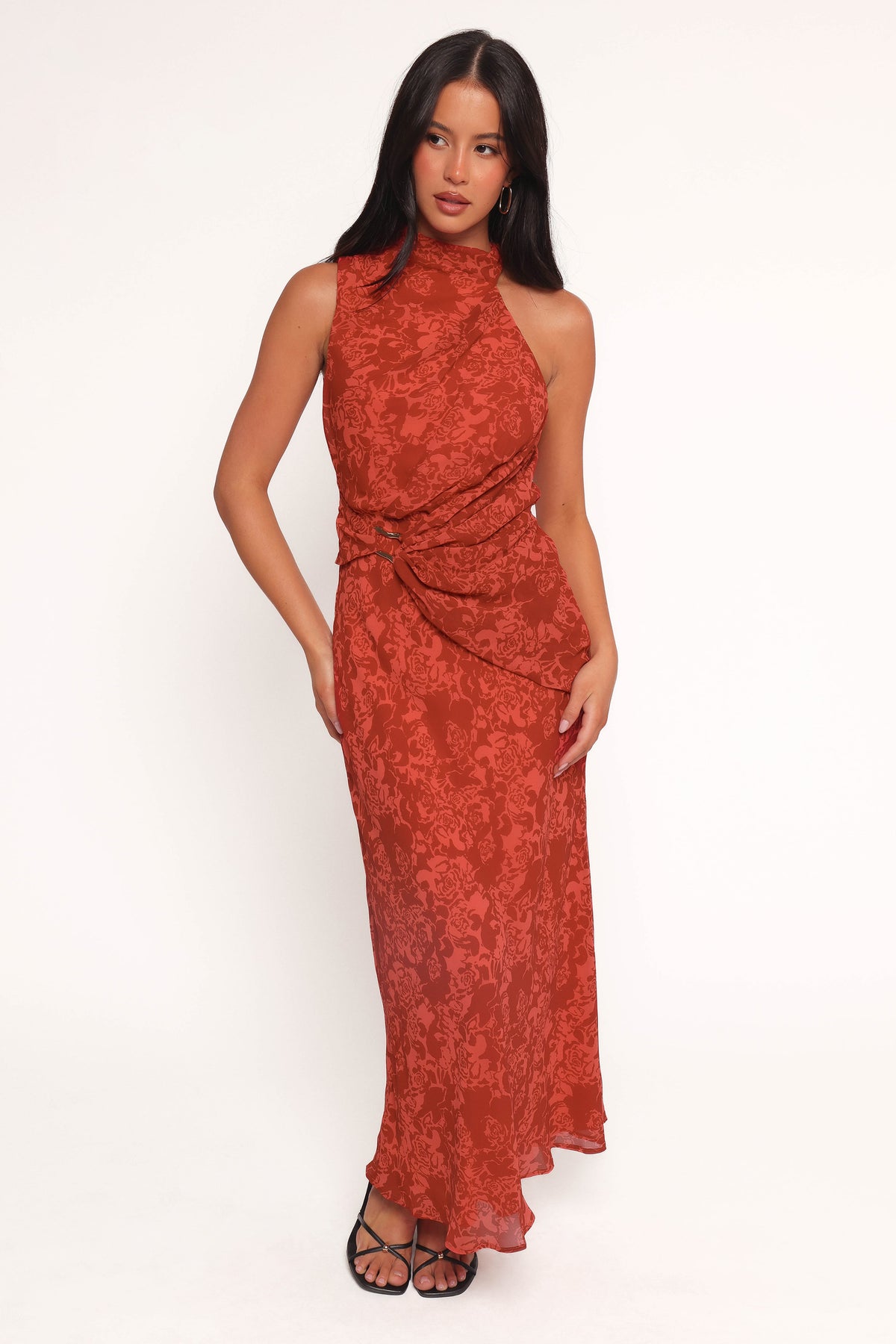 Isabeau Midi Dress in Red Roses – view 2 of 9