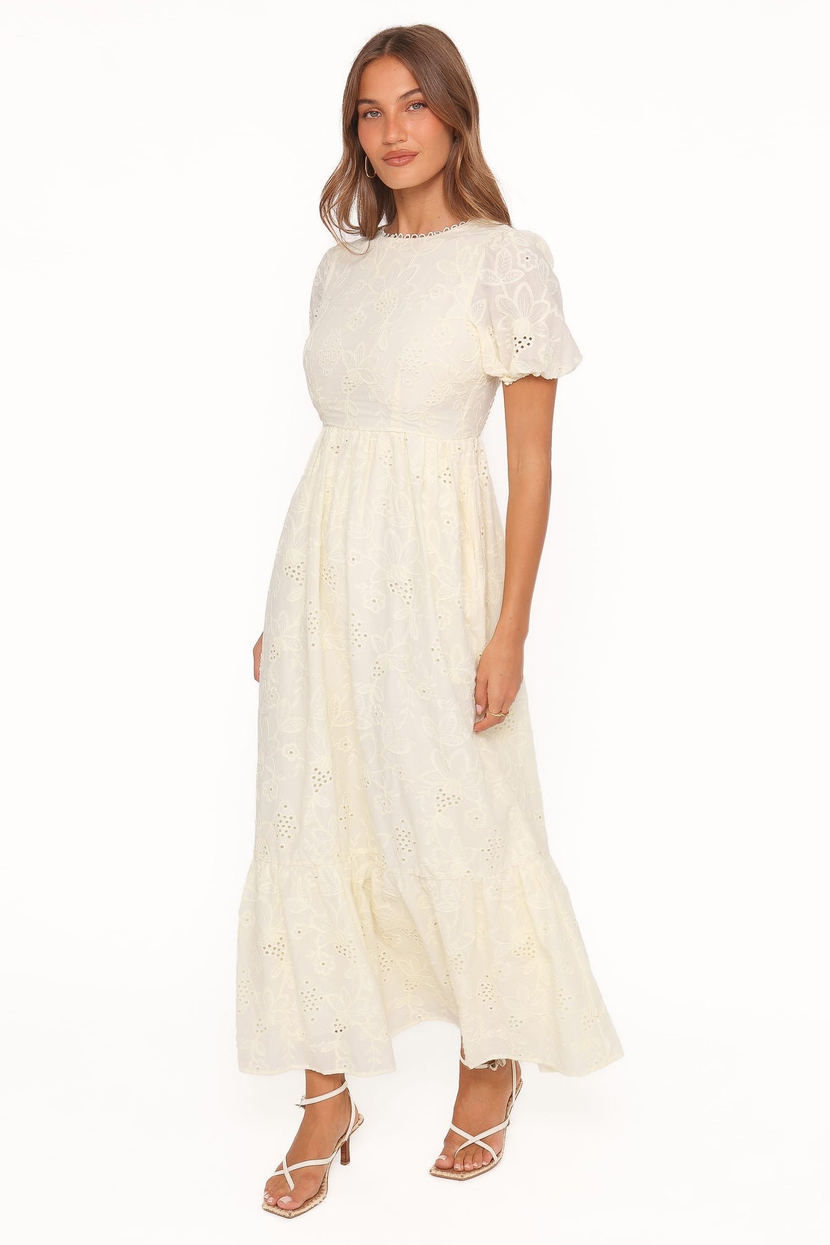 Janice Maxi Dress in Butter Yellow Broderie – view 4 of 7