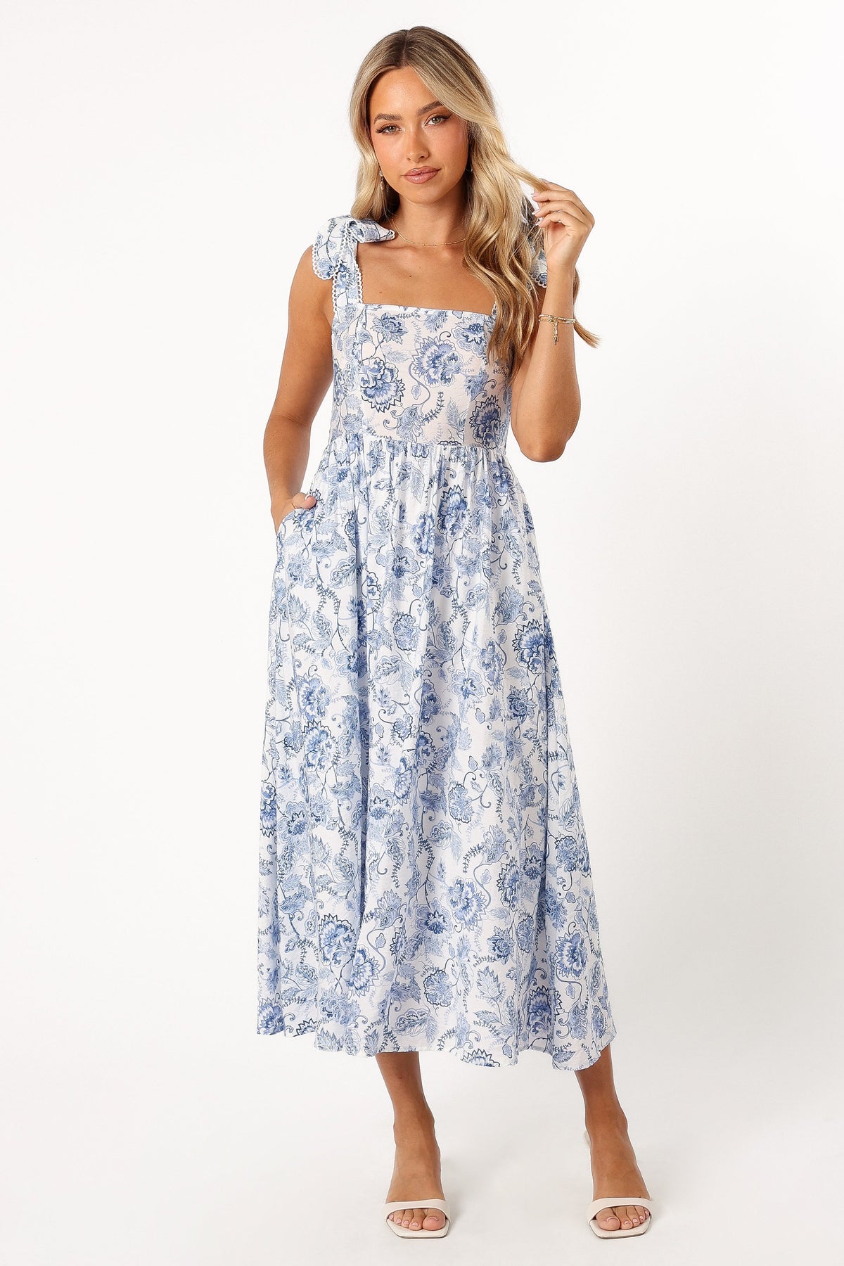 Janie Midi Dress in Blue Floral – view 1 of 6