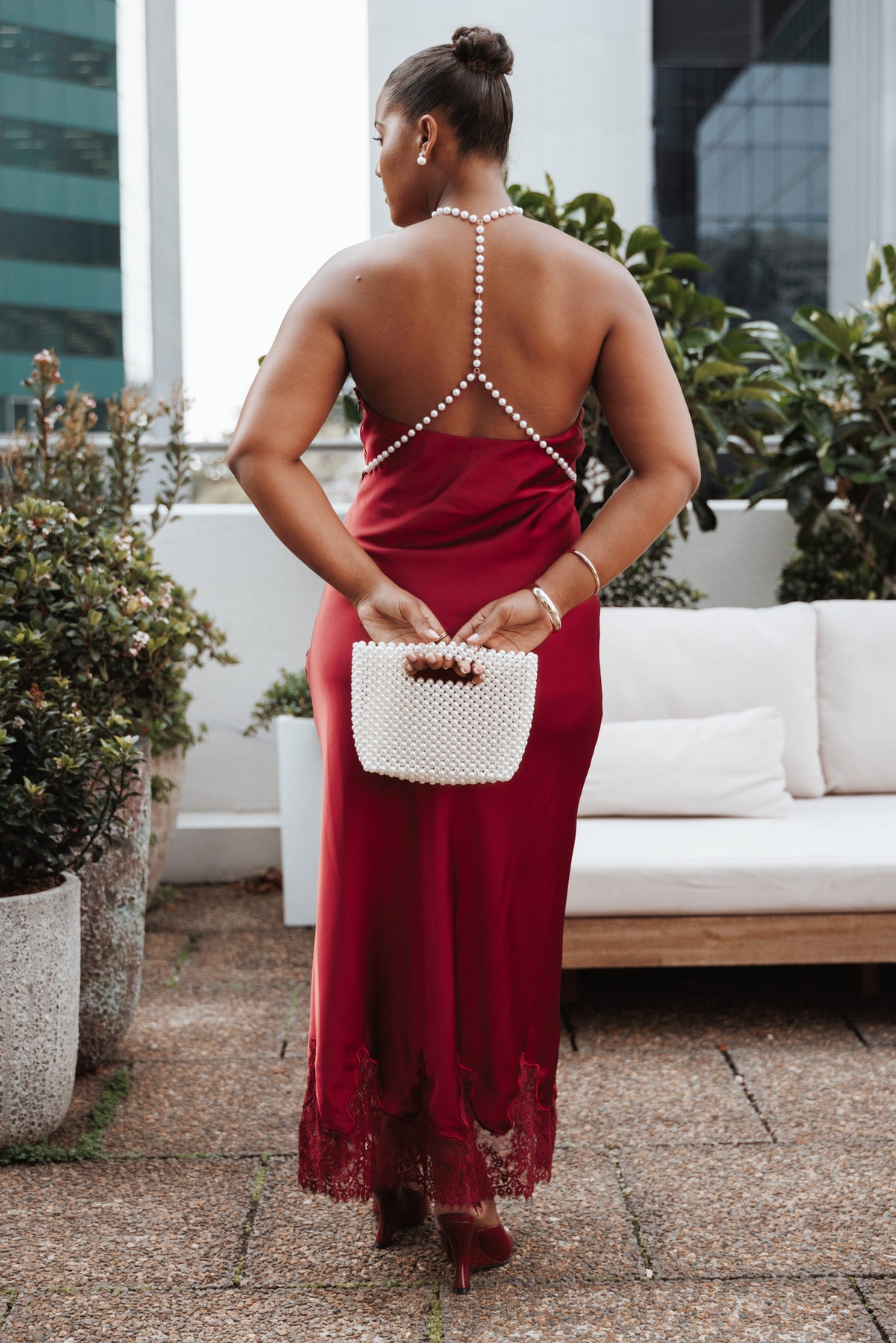 Jeannie Maxi Dress in Dark Red – view 7 of 8