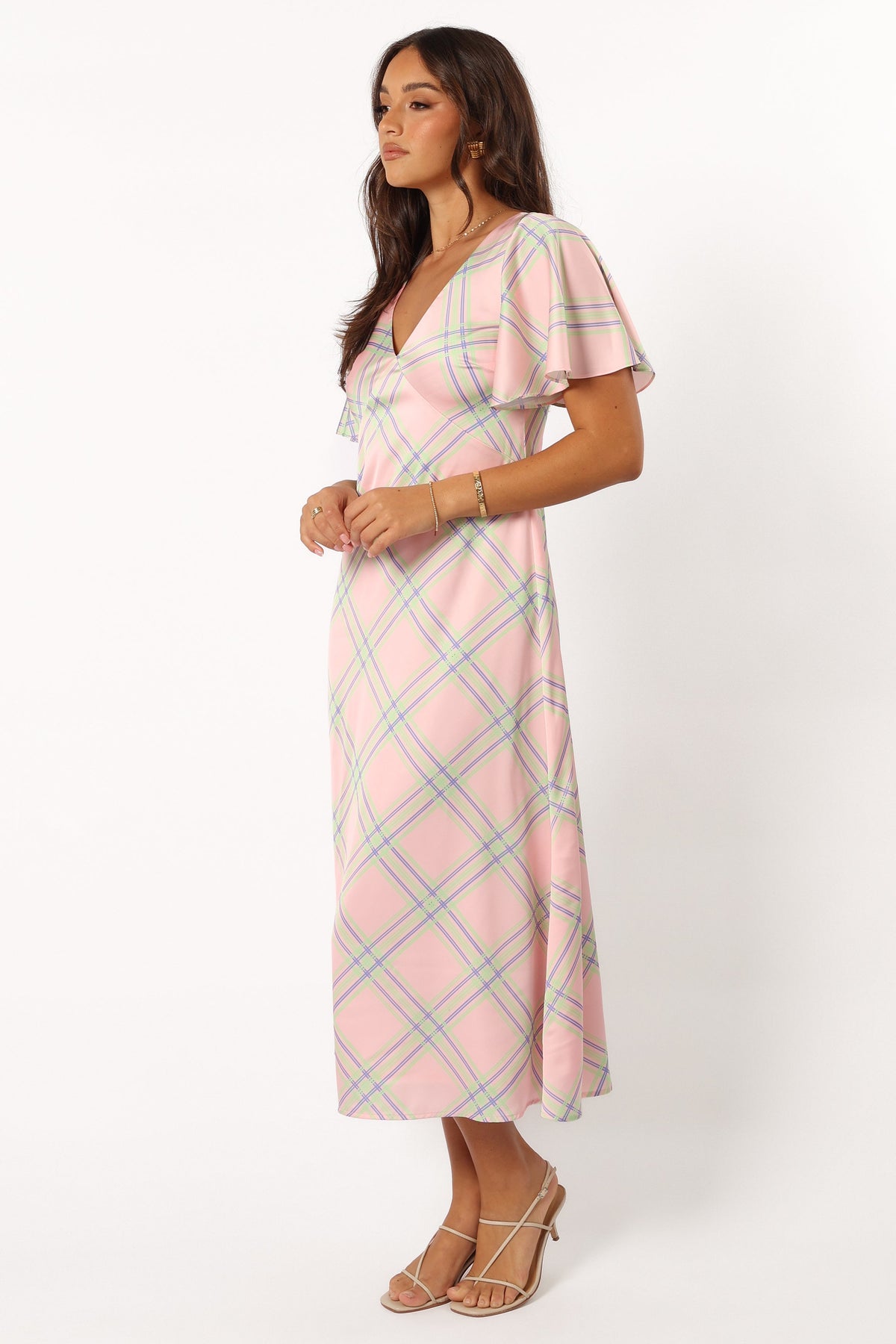 Jess Midi Dress in Pink Check – view 4 of 9