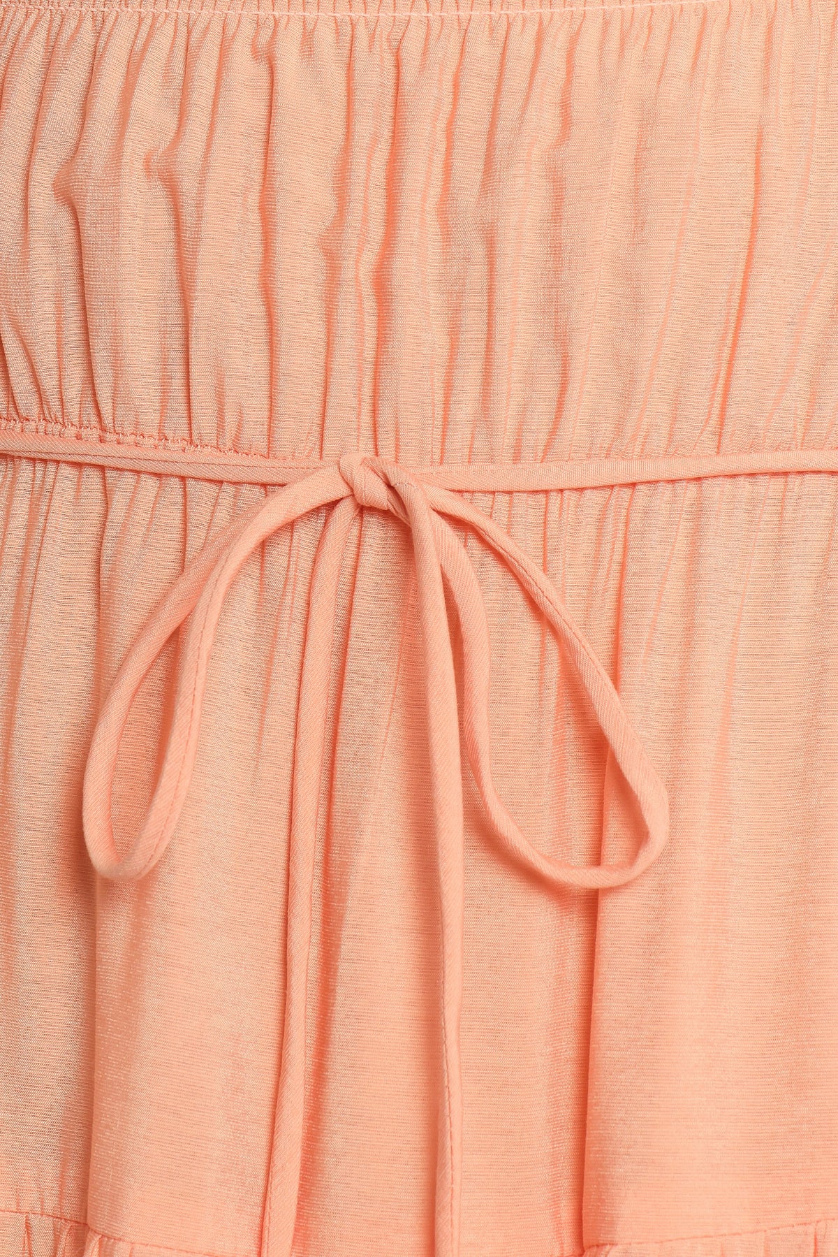 Julie Off Shoulder Midi Dress in Peach – view 9 of 10