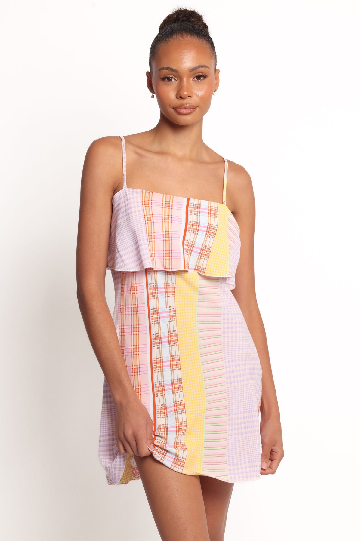 Junia Mini Dress in Pink Plaid – view 2 of 8