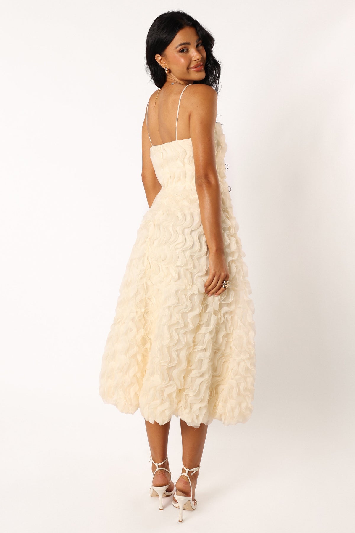Kade Textured Midi Dress in White – view 5 of 8