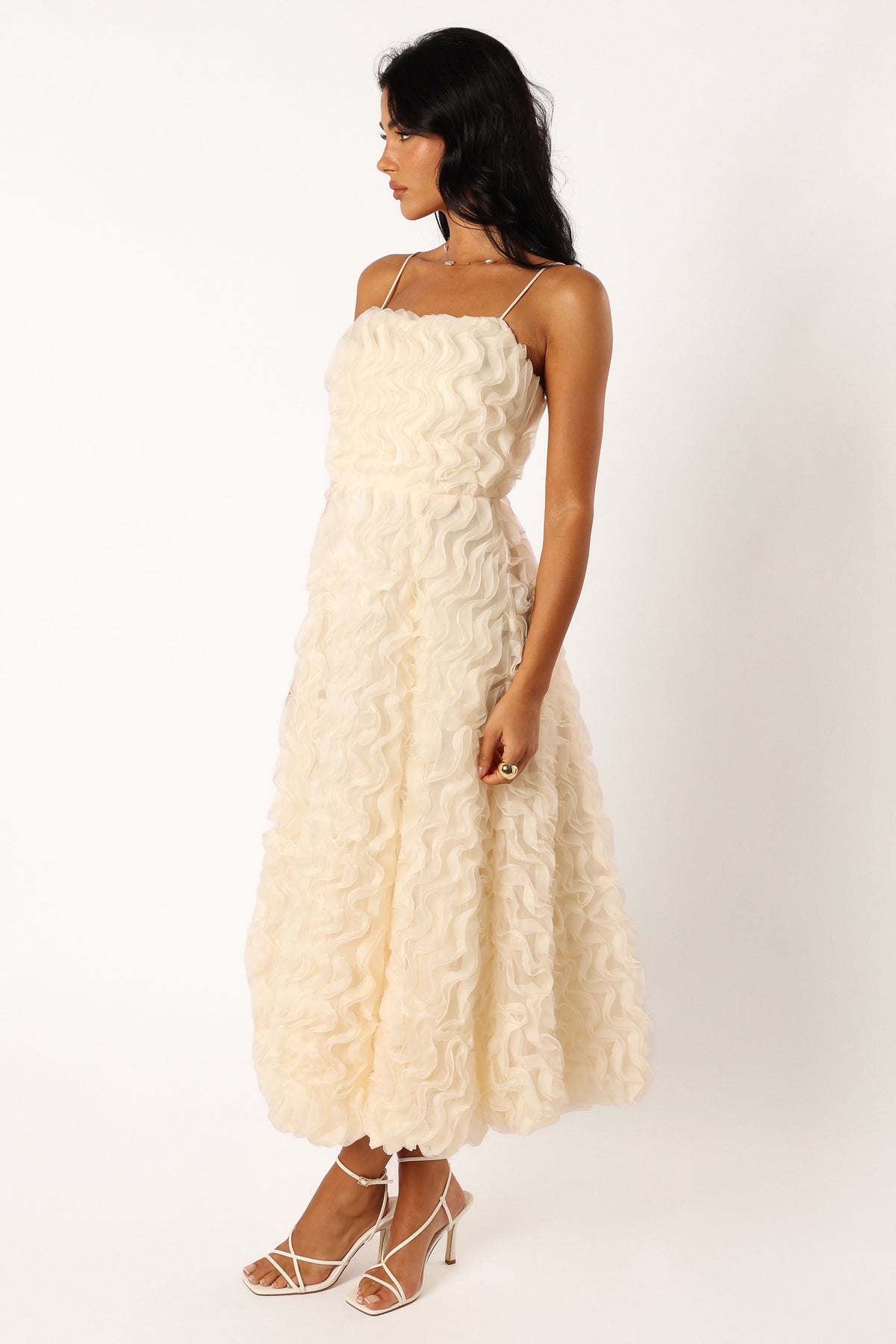 Kade Textured Midi Dress in White – view 4 of 8