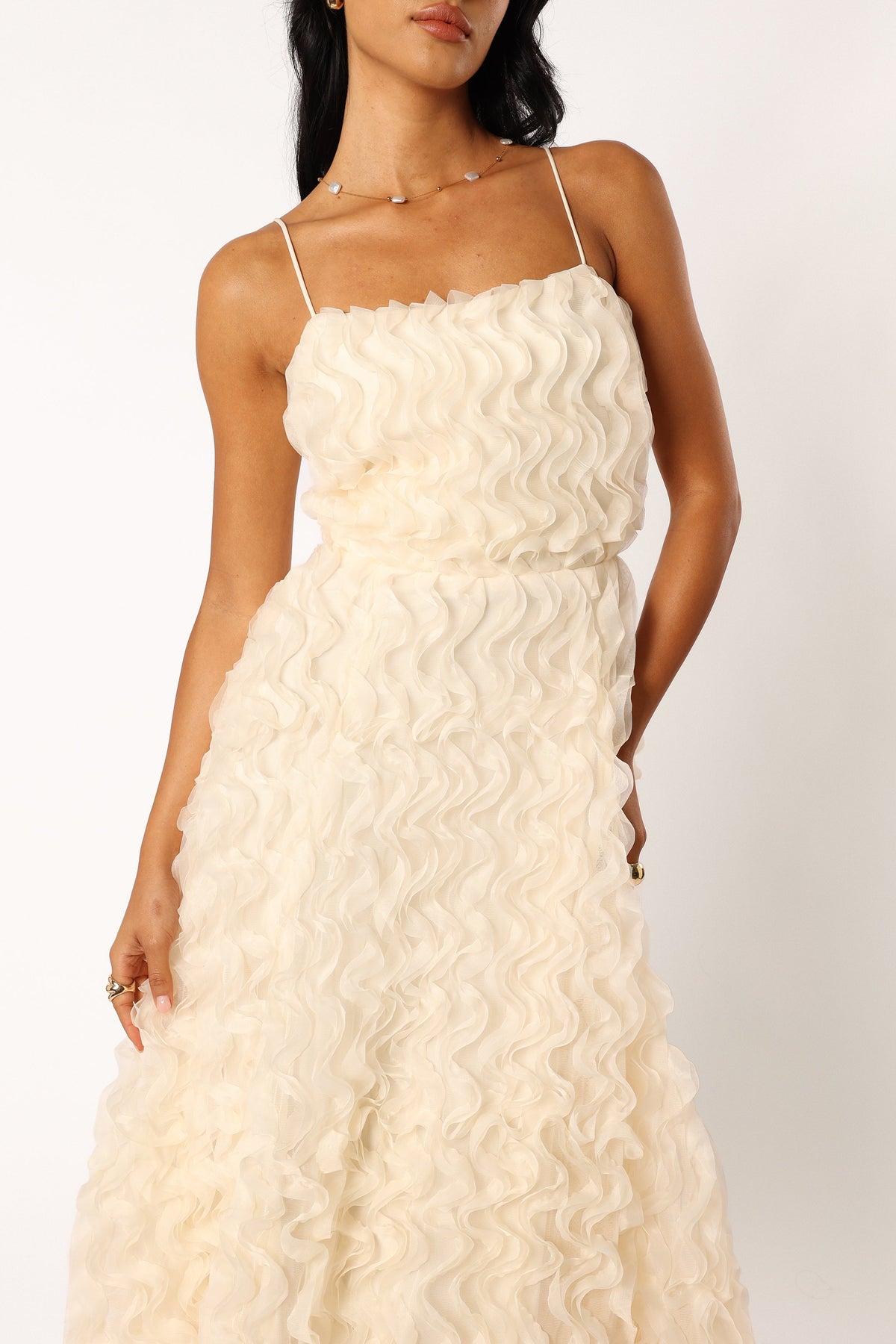 Kade Textured Midi Dress in White – view 6 of 8
