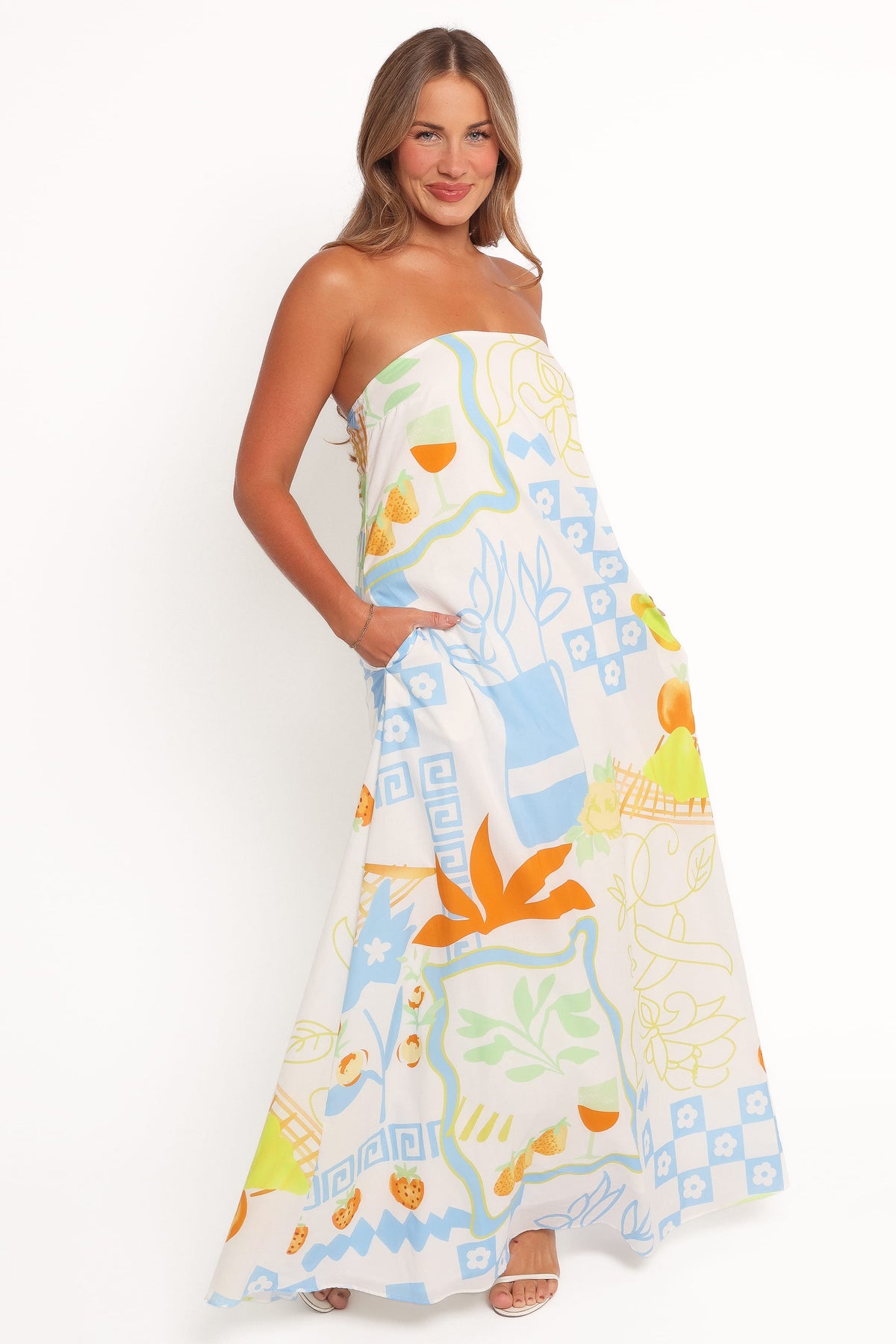 Kaelani Strapless Maxi Dress in Multi Print – view 4 of 6
