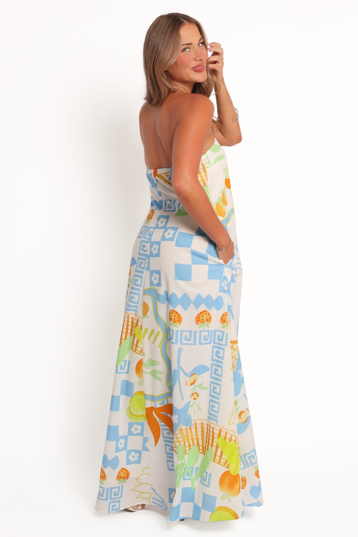Kaelani Strapless Maxi Dress in Multi Print – view 2 of 6