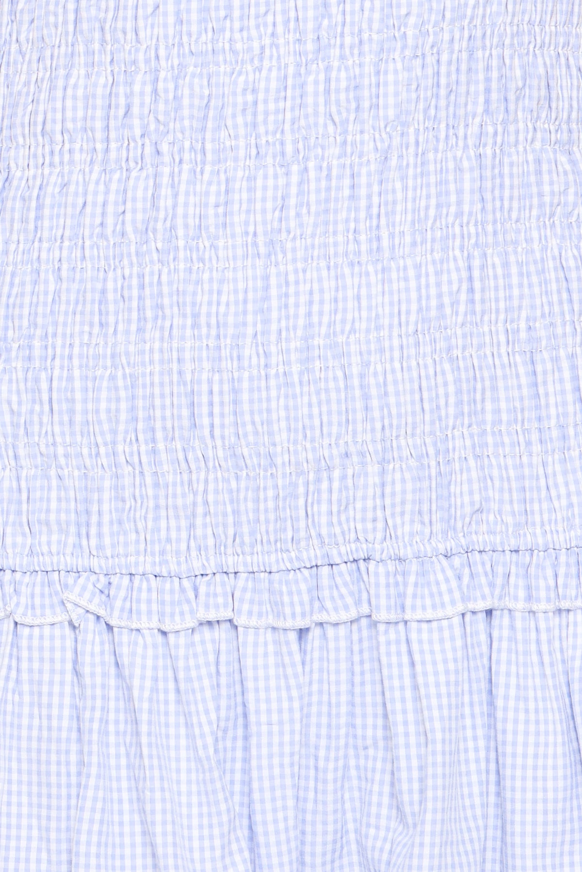 Kaelyn Gather Mini Dress in Blue Gingham – view 8 of 9