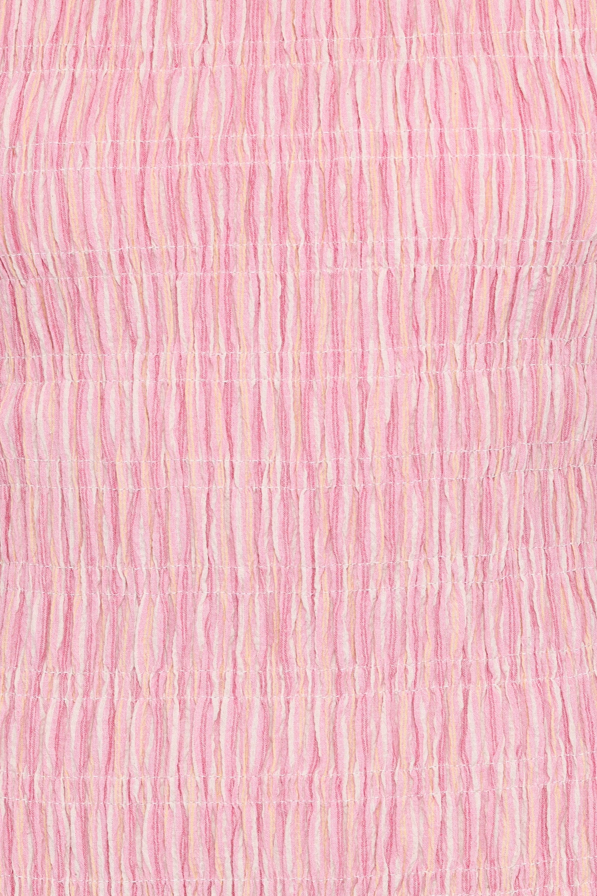 Kaelyn Gather Mini Dress in Pink Stripe – view 7 of 8