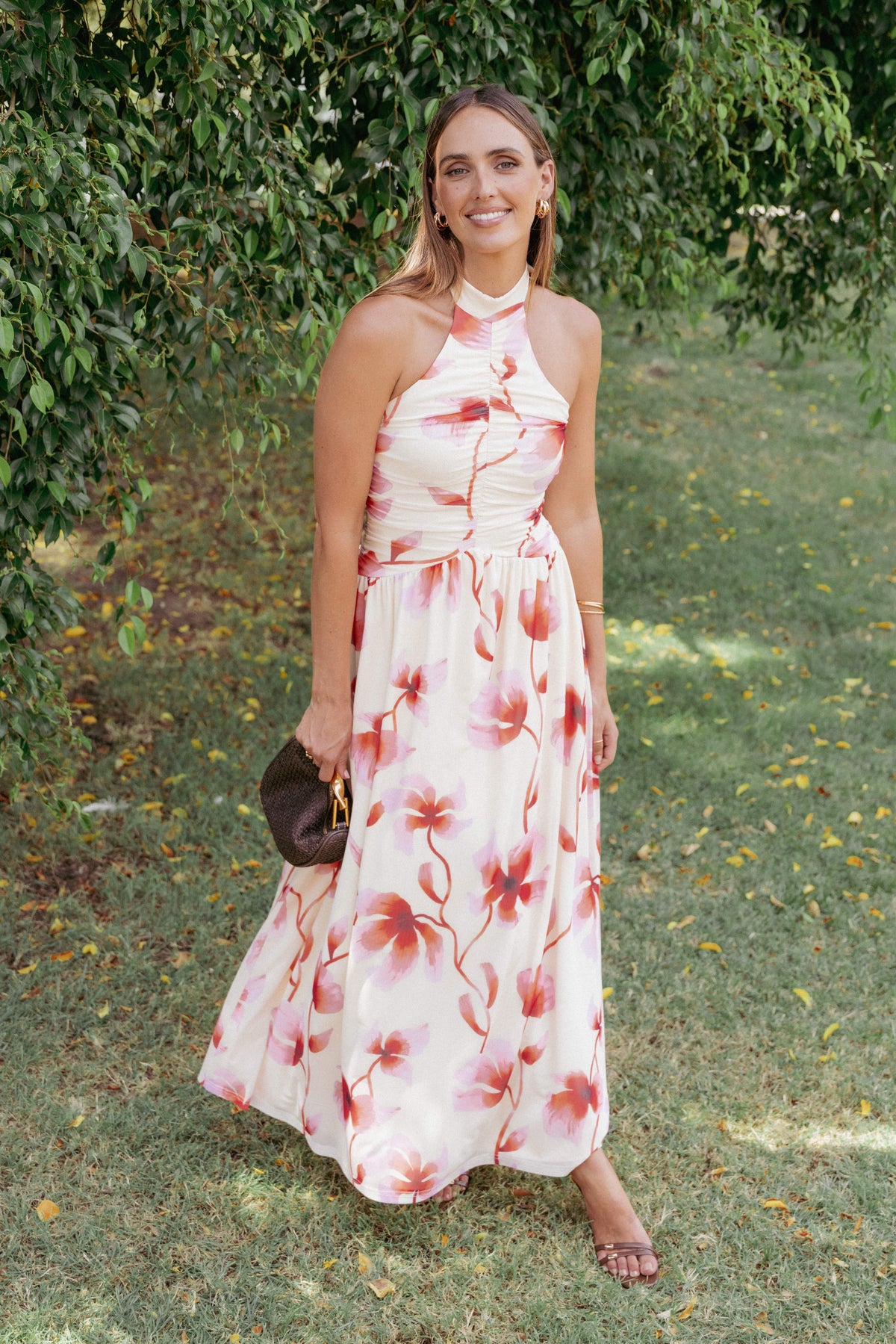 Kaira Halterneck Maxi Dress in Pink Floral – view 1 of 7