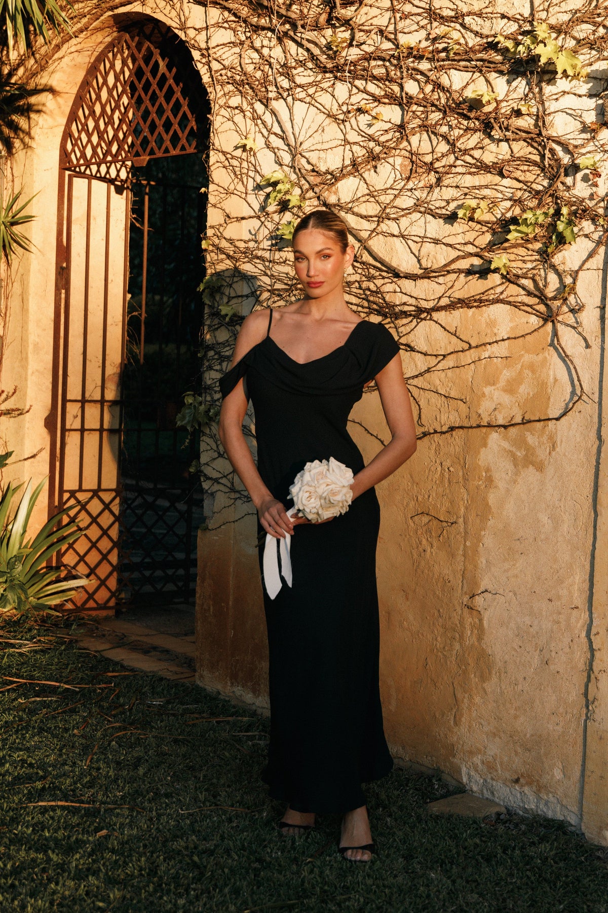 Kamryn Midi Dress in Black – view 1 of 9