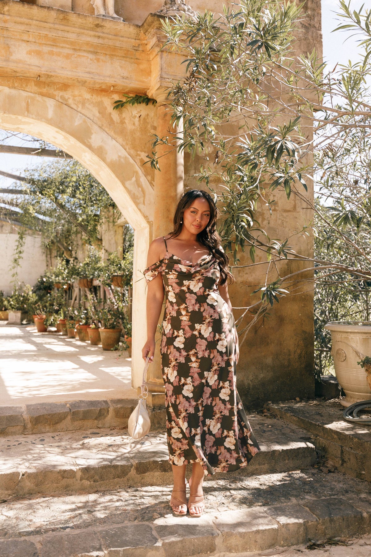 Kamryn Midi Dress in Olive Floral – view 2 of 8