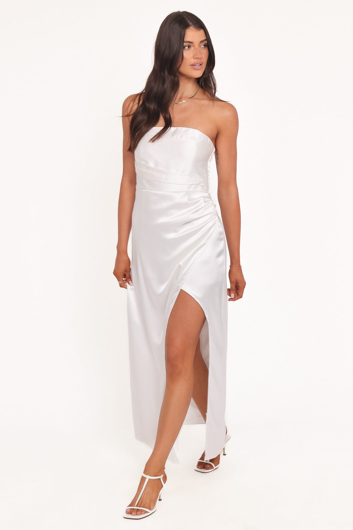 Kara Strapless Maxi Dress in White – view 2 of 4
