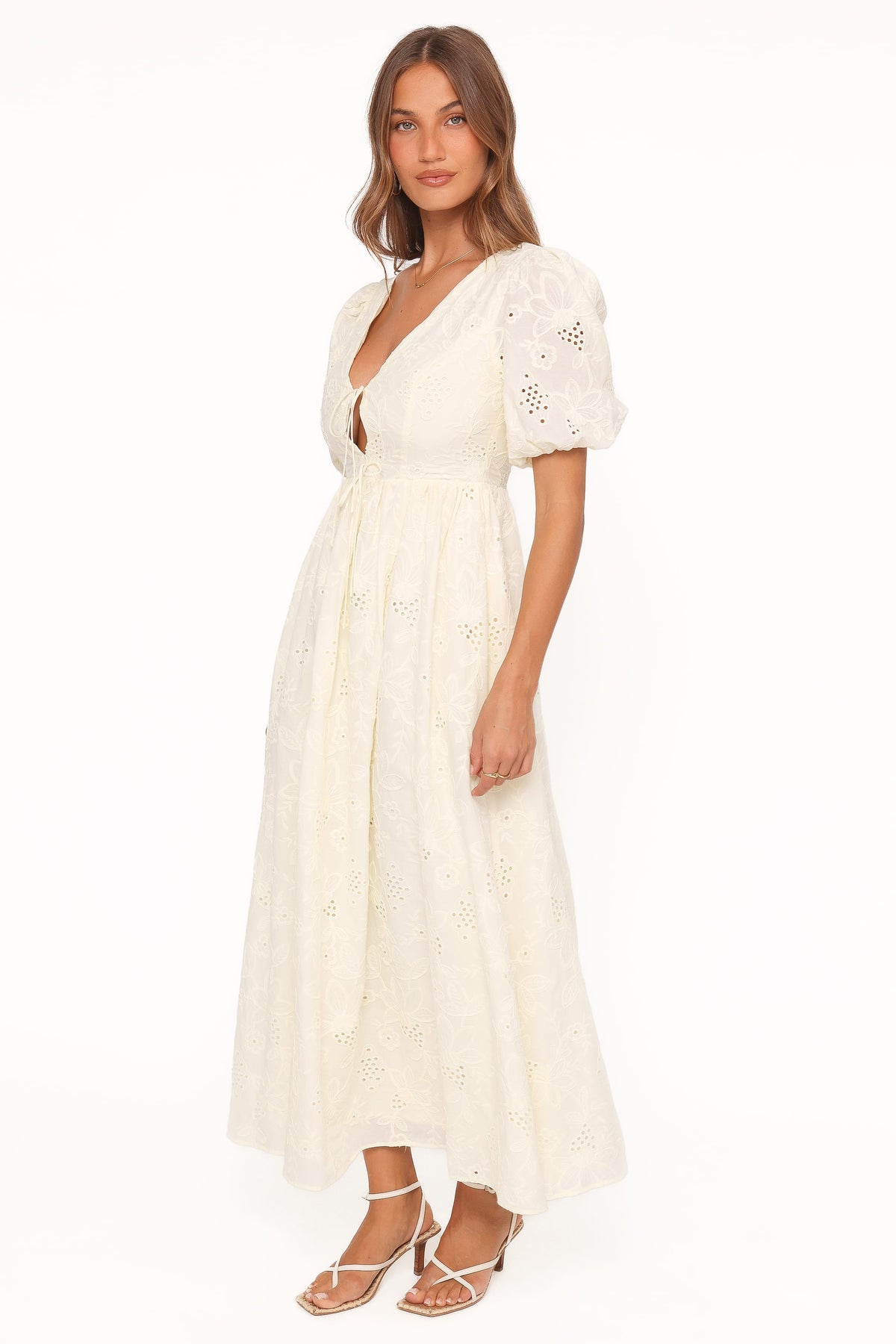 Karla Maxi Dress in Butter Yellow Broderie – view 4 of 6