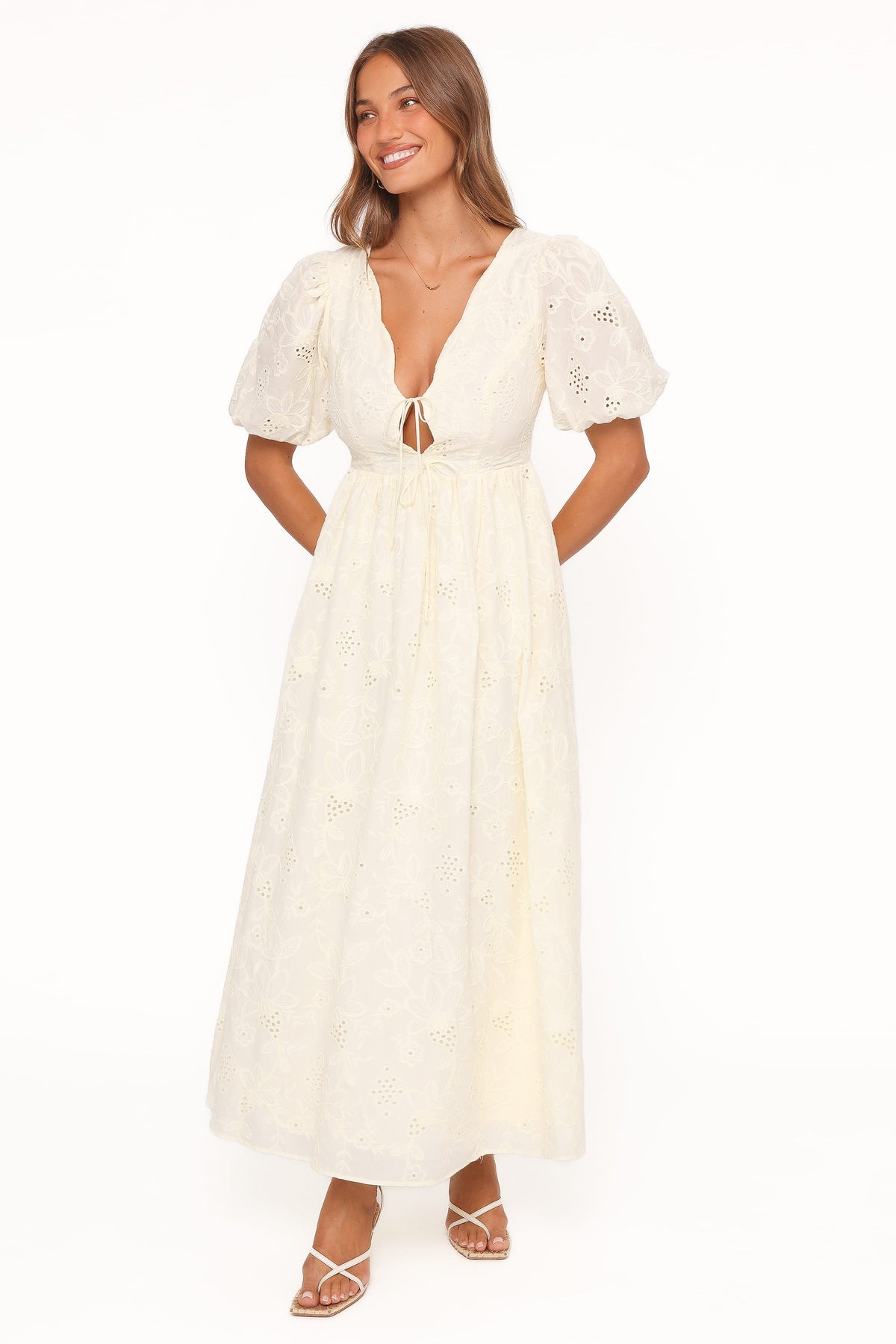 Karla Maxi Dress in Butter Yellow Broderie – view 2 of 6