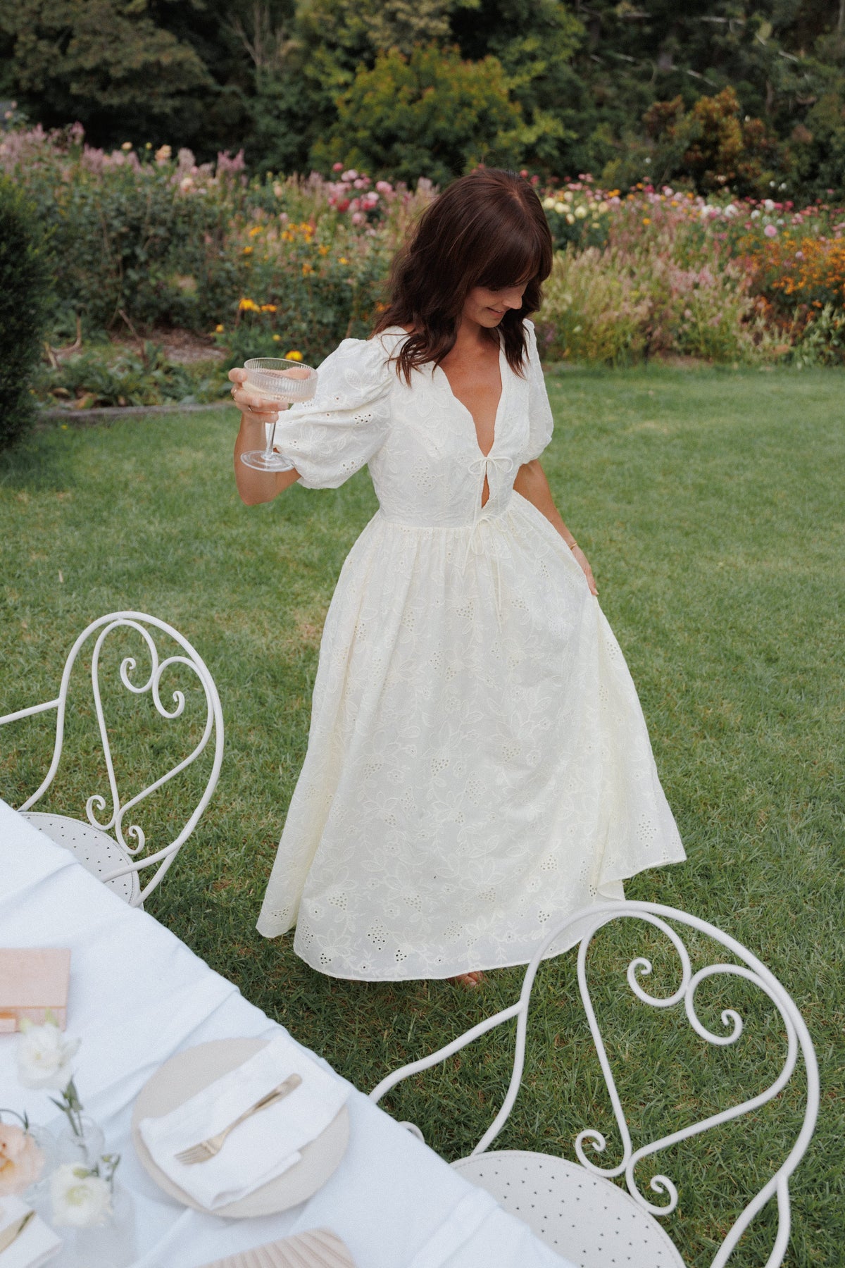 Karla Maxi Dress in Butter Yellow Broderie – view 1 of 6