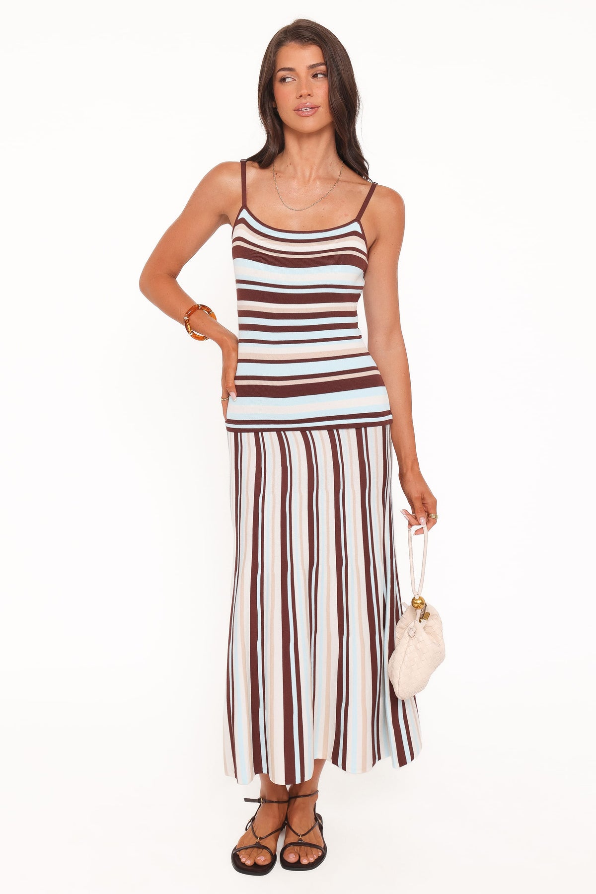 Karlin Maxi Dress in Blue Stripe – view 2 of 9