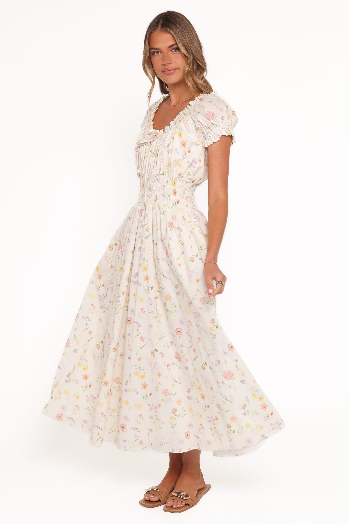 Katana Puff Sleeve Midi Dress in Floral – view 4 of 8