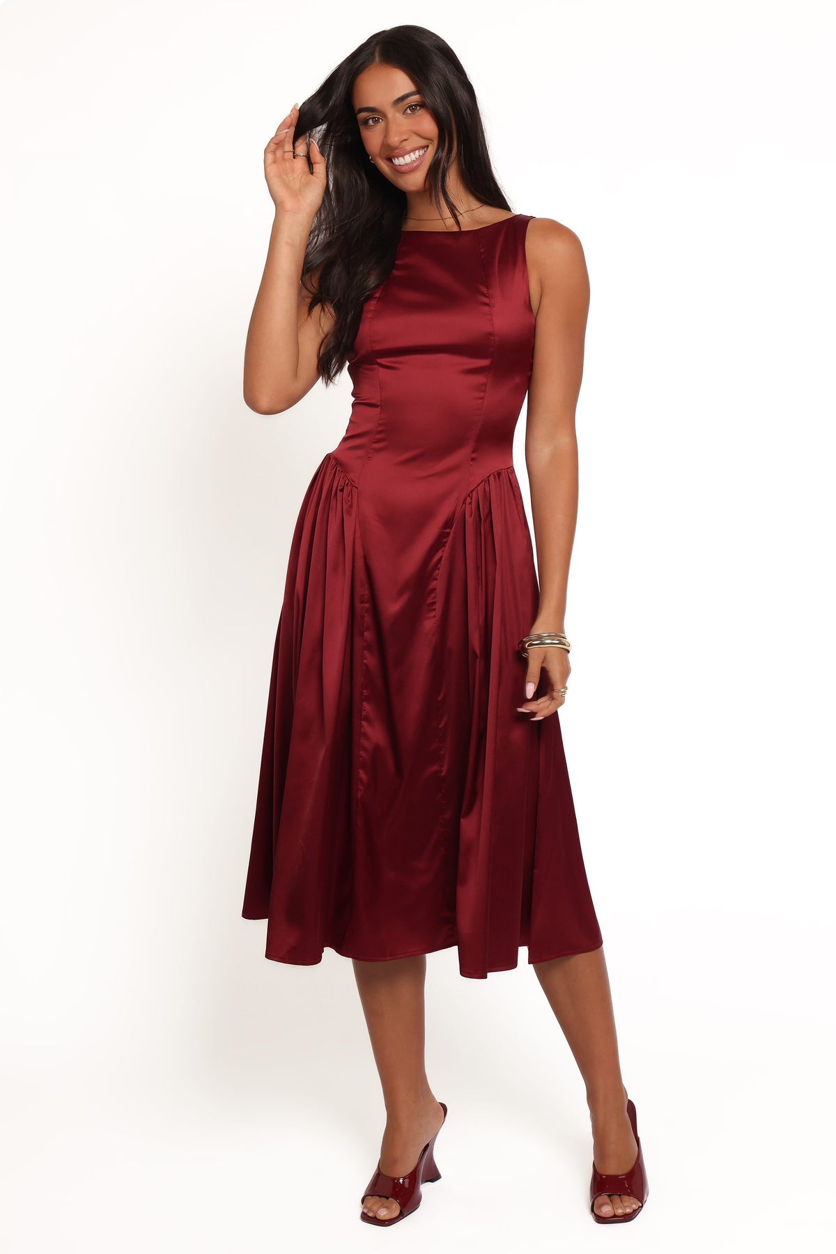Katelyn Midi Dress in Burgundy – view 5 of 6