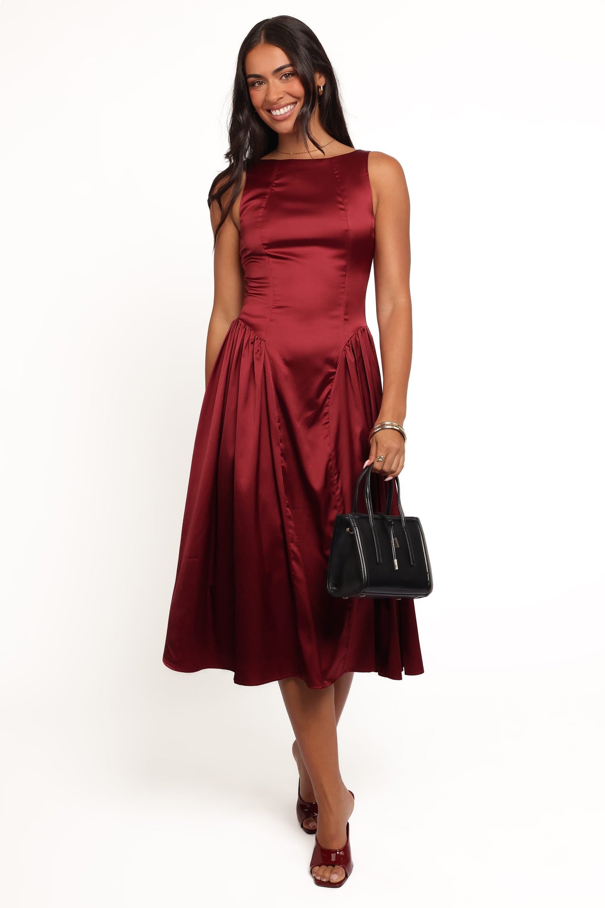 Katelyn Midi Dress in Burgundy – view 1 of 6