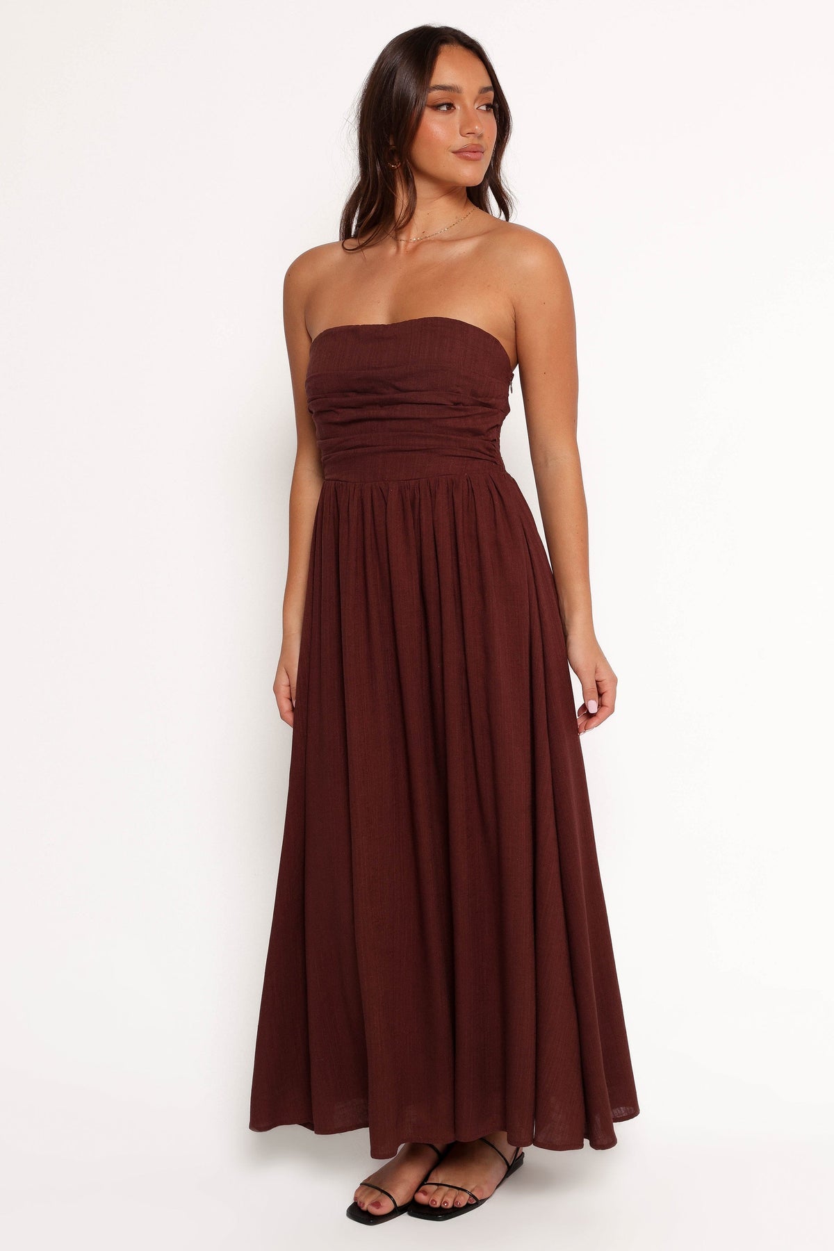 Kayt Strapless Dress in Chocolate Brown – view 5 of 9