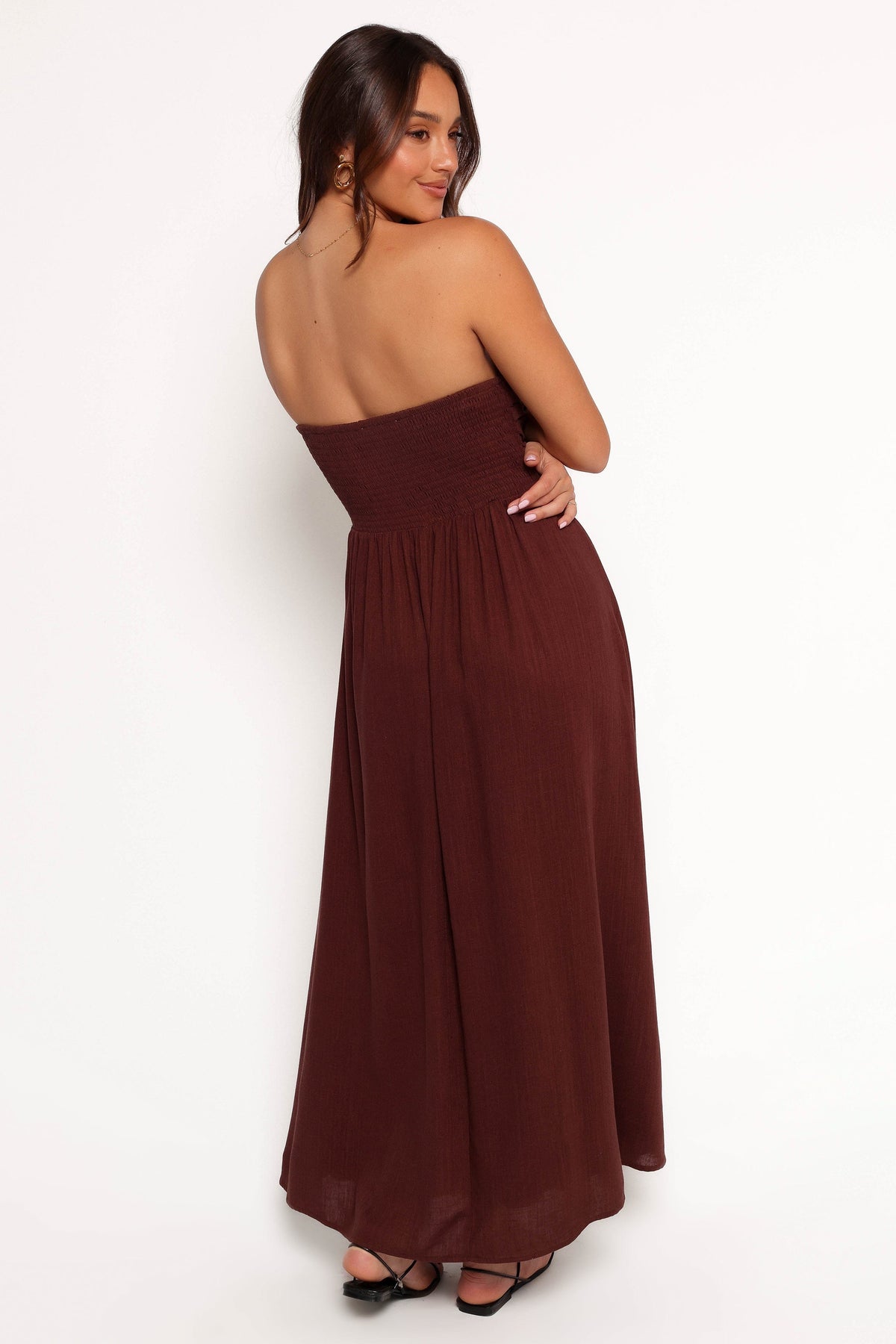 Kayt Strapless Dress in Chocolate Brown – view 6 of 9