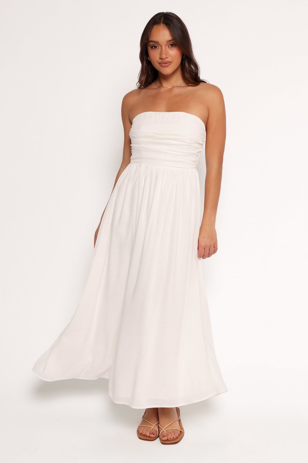Kayt Strapless Dress in White – view 2 of 7