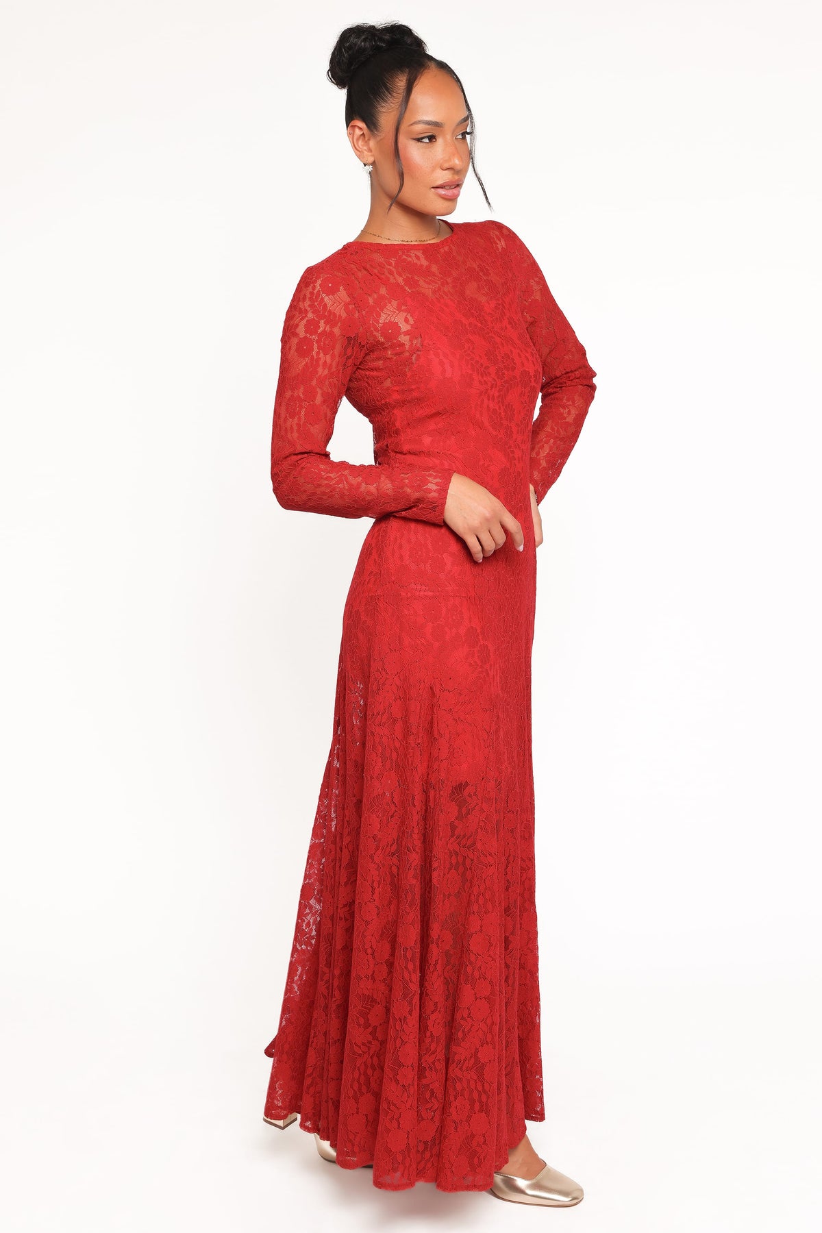 Keani Long Sleeve Maxi Dress in Red – view 4 of 7