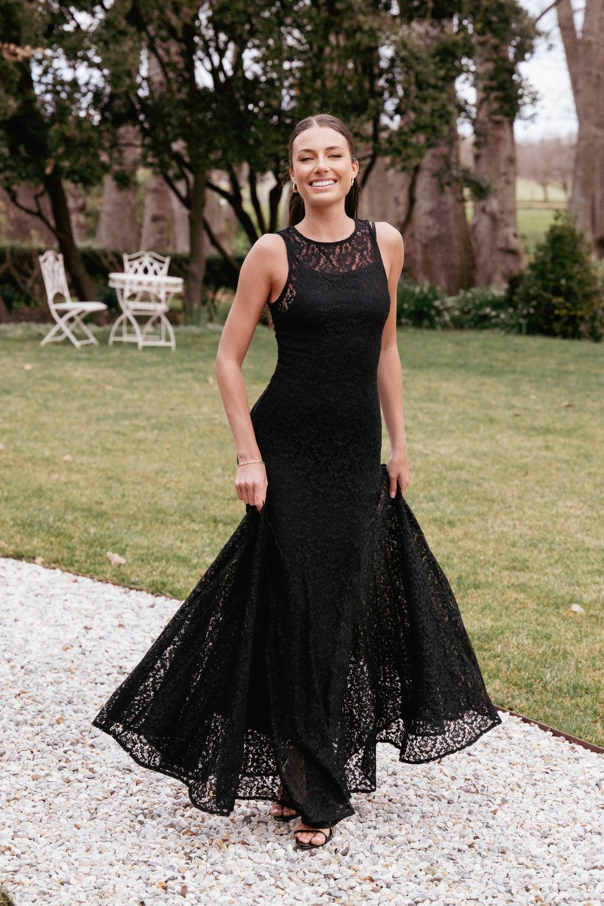 Keani Maxi Dress in Black Lace – view 1 of 7