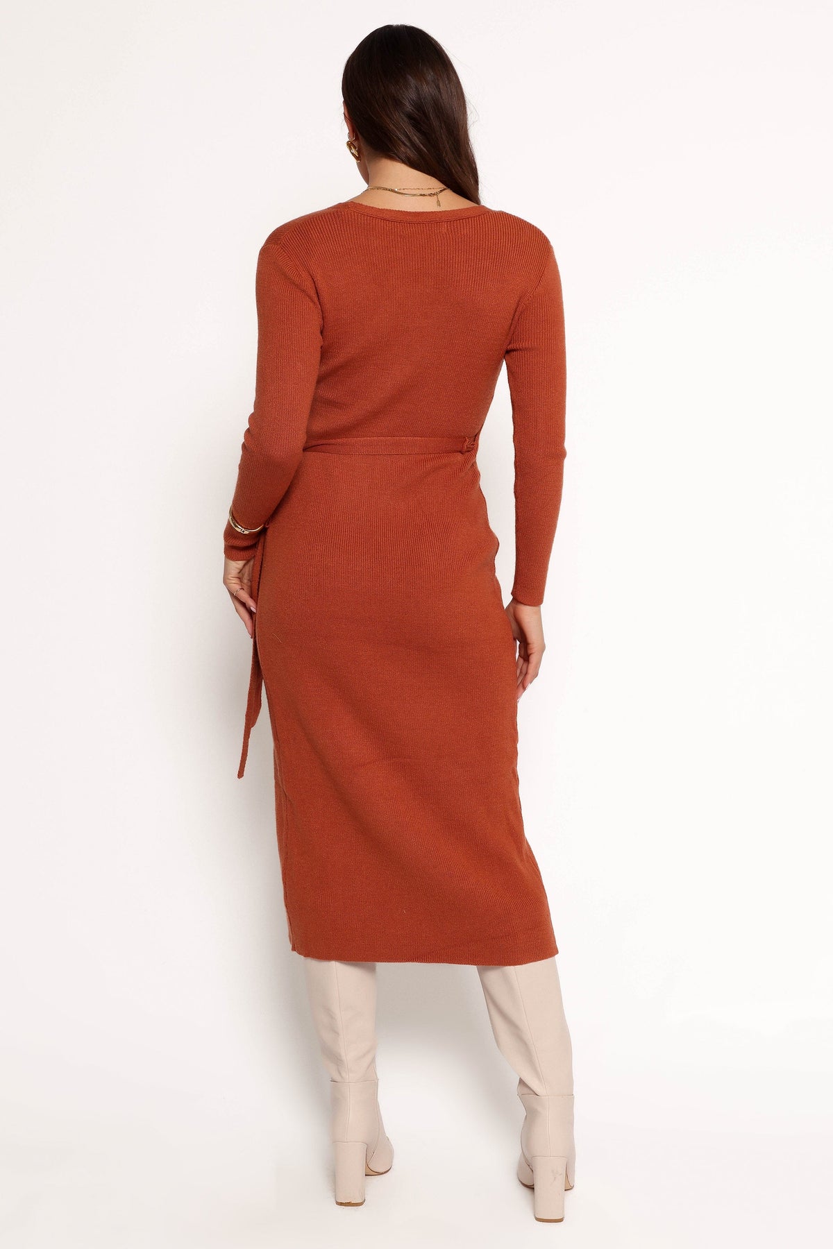 Kellan Wrap Midi Dress in Bronze – view 6 of 11