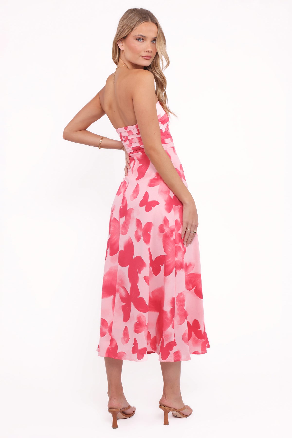 Kenna Strapless Midi Dress in Butterfly Print – view 4 of 5