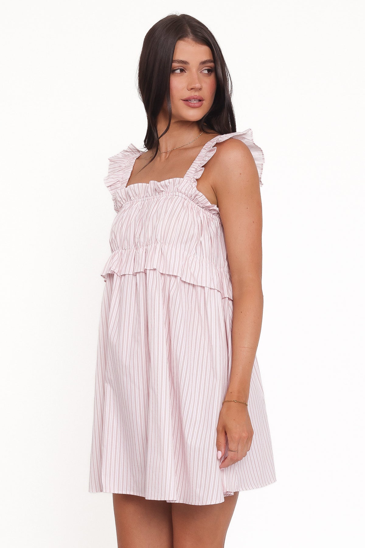 Keonia Mini Dress in Pink Stripe – view 3 of 5