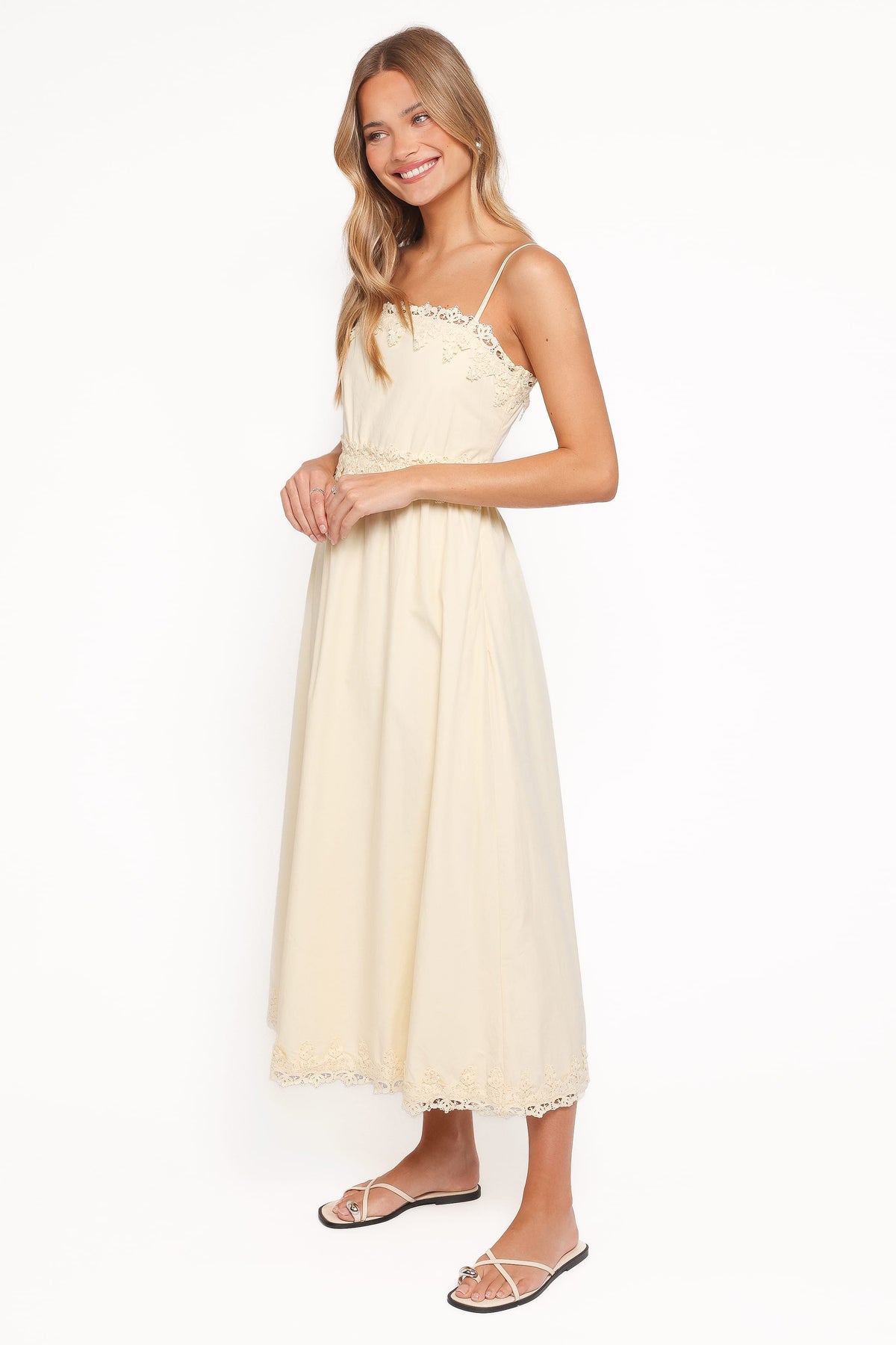 Kiana Midi Dress in Pale Yellow – view 3 of 6