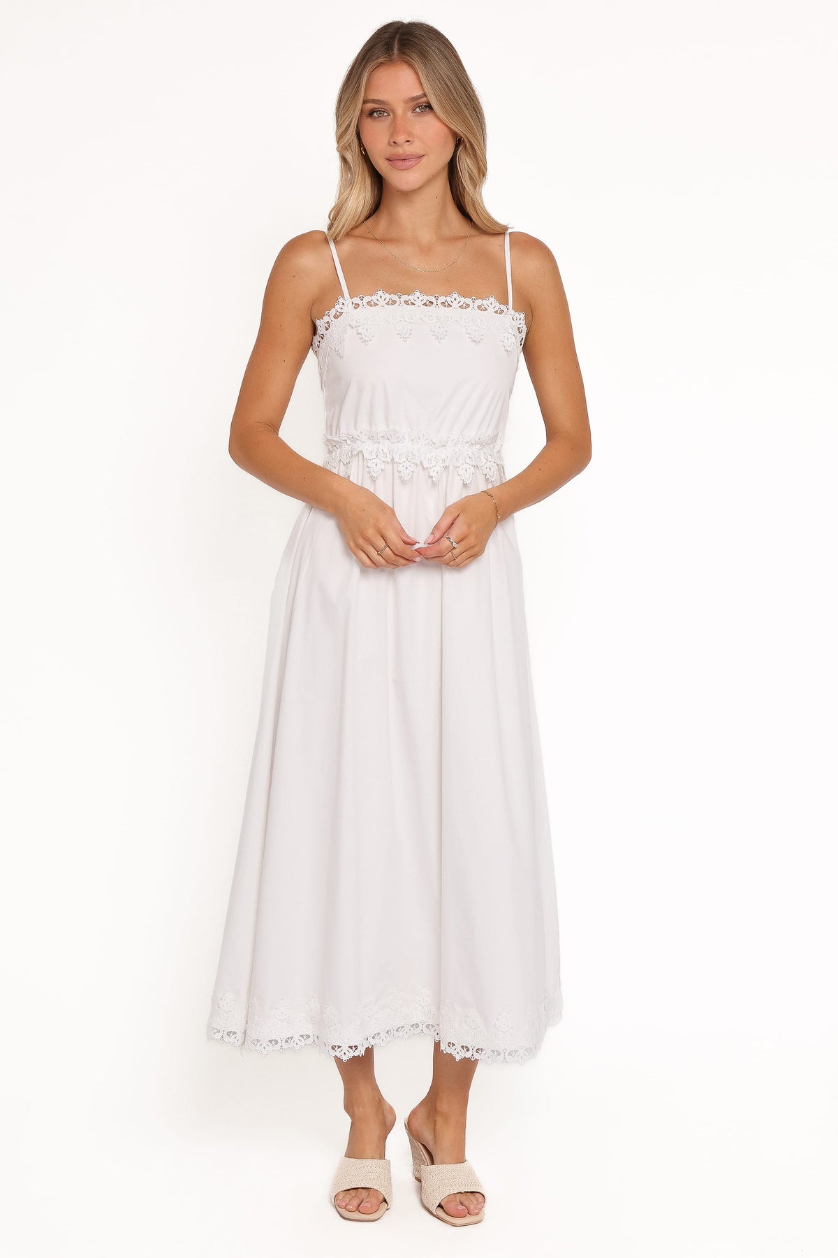 Kiana Midi Dress in White – view 2 of 7