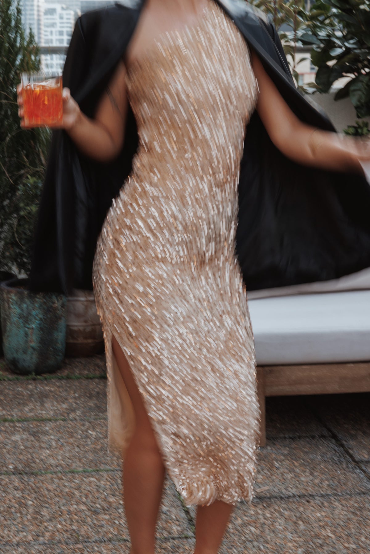 Kiki One Shoulder Midi Dress in Gold – view 7 of 7