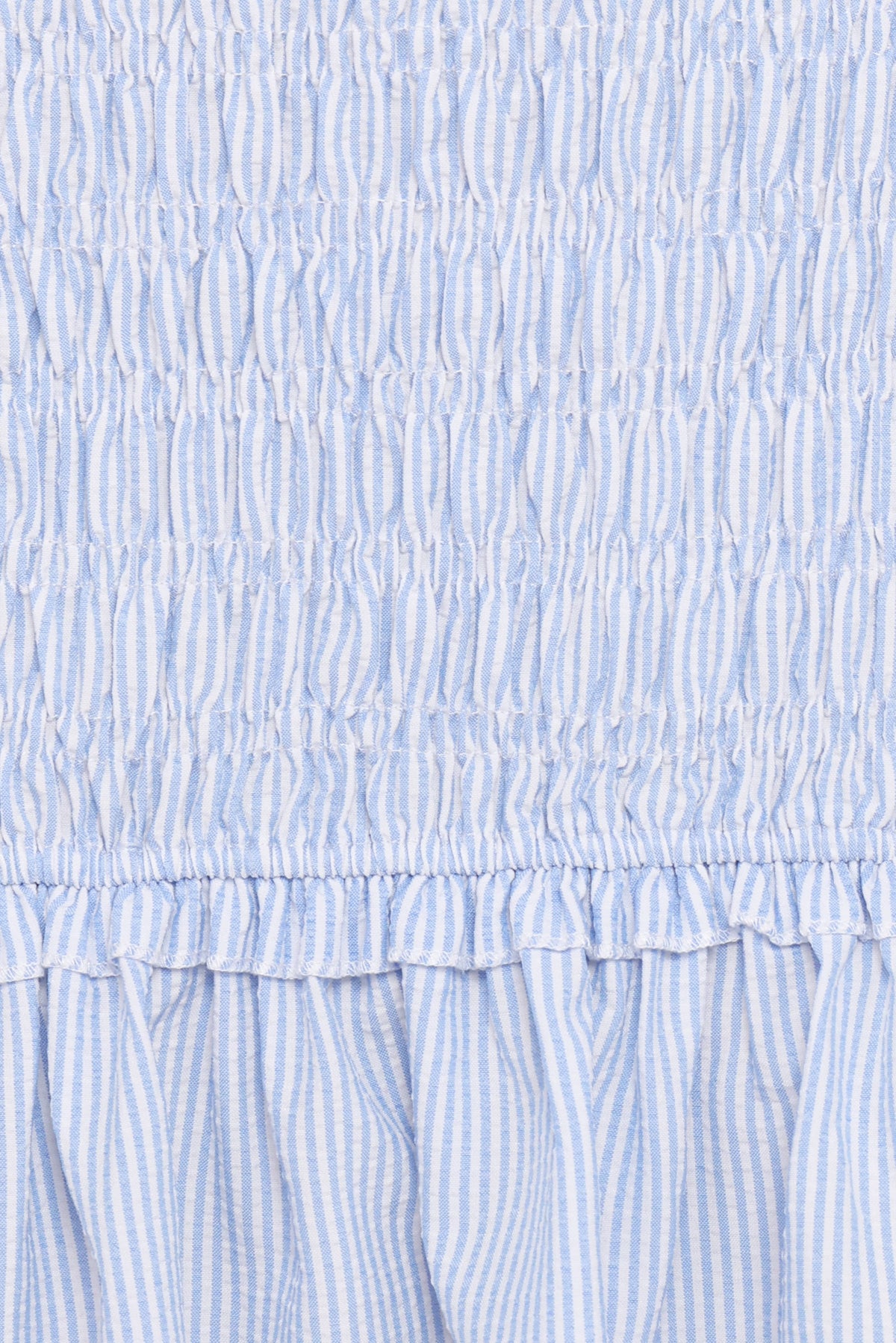 Kiki Smocked Mini Dress in Blue Stripe – view 8 of 9