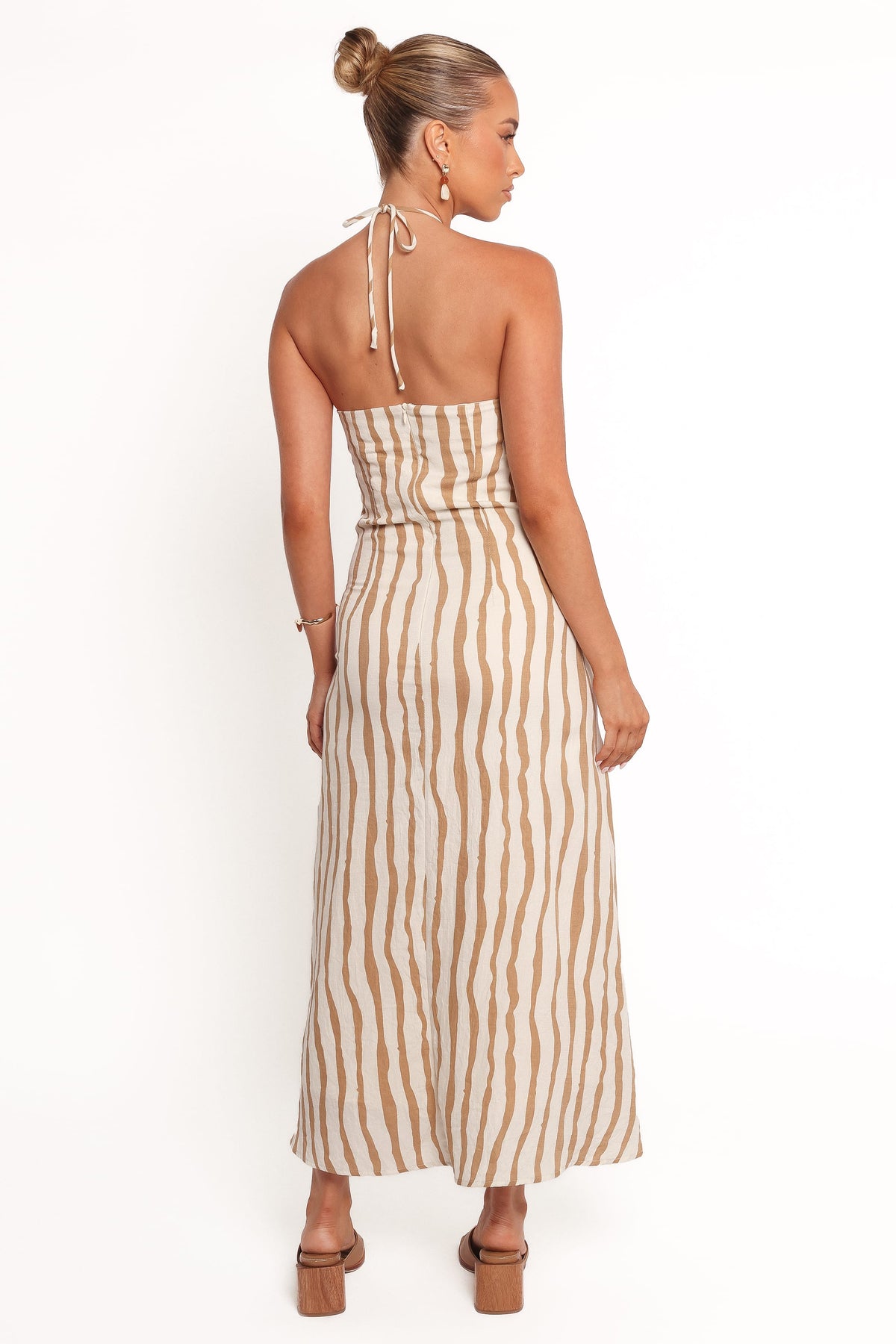 Kim Halter Maxi Dress in Tan Stripe – view 5 of 8