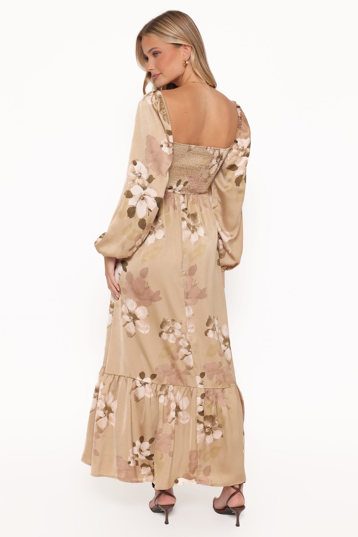 Kindra Long Sleeve Maxi Dress in Brown Floral – view 4 of 6