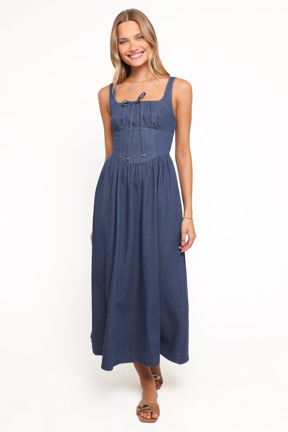 Kinslee Midi Dress in Denim – view 5 of 6