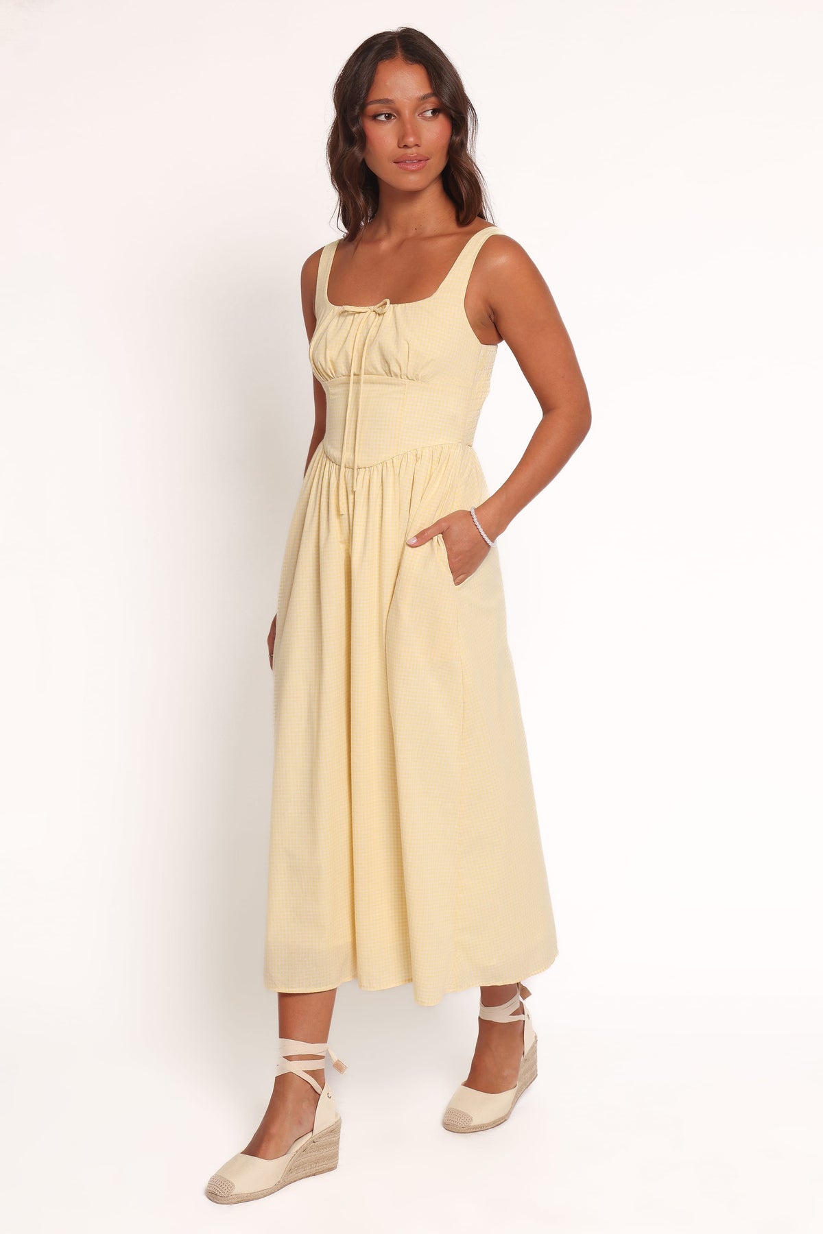 Kinslee Midi Dress in Yellow Gingham – view 4 of 7
